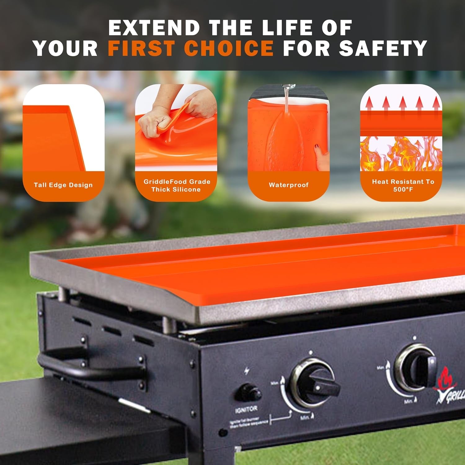 Silicone Griddle Mat for Blackstone 17 Inch Griddle, Reusableheavy Duty Food Grade Silicone Mat, Protects from Rodents, and Rust, Keeps It Clean to Prevent