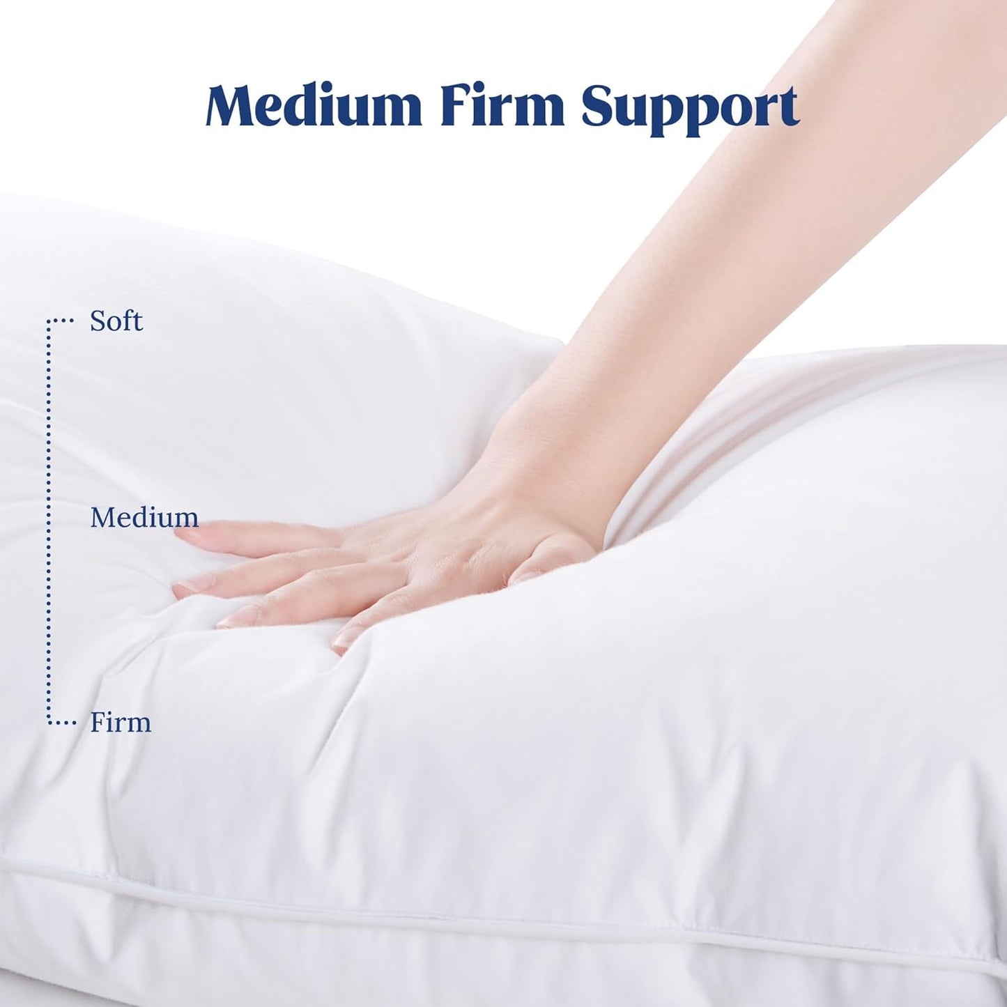 ® Goose Feather down Pillows King Size Set of 2, Soft Fluffy Luxury Hotel Collection Bed Pillow for Back, Stomach or Side Sleeper.