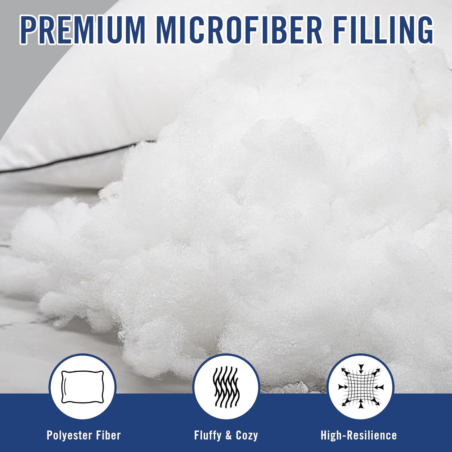 Standard Size Bed Pillows for Sleeping 4 Pack,Luxury Hotel Pillows,Comfortable and Supportive,Machine Washable,Suitable for Stomach,Back and Side Sleepers.