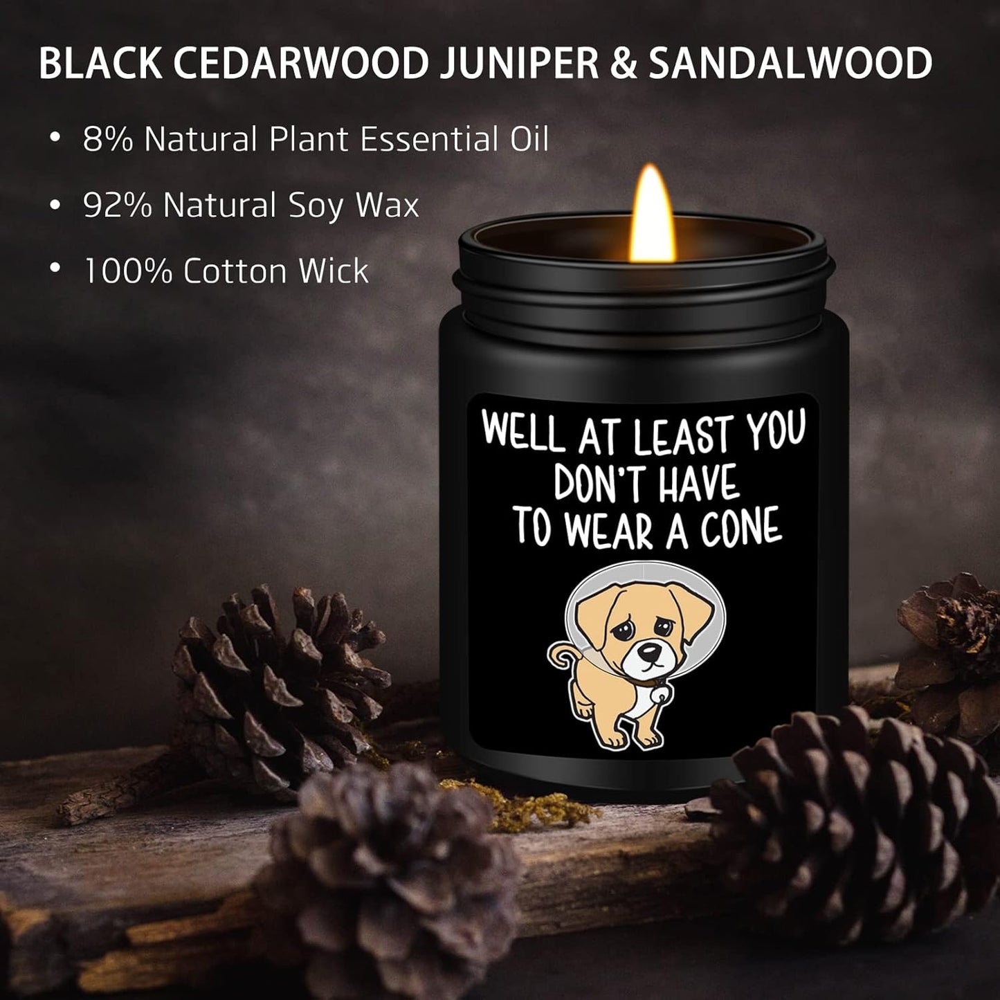 Get Well Soon Gifts for Men, Funny Gift for Him after Surgery, Feel Better Cheer up Inspirational, Sandalwood Candles for Friends Dad Brother Coworker