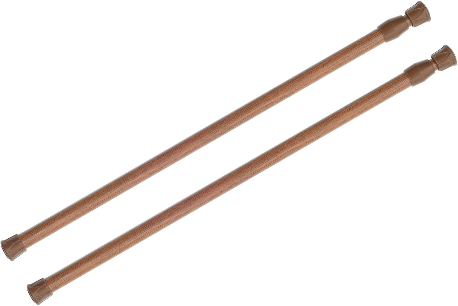 2 Pack Spring Tension Curtain Rod for Window 28 to 48 Inch, Adjustable Expandable Small Curtain Tension Rods No Drill for Kitchen, Bathroom, Doorway, Cupboard(Oak)