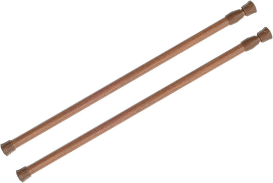 2 Pack Spring Tension Curtain Rod for Window 28 to 48 Inch, Adjustable Expandable Small Curtain Tension Rods No Drill for Kitchen, Bathroom, Doorway, Cupboard(Oak)