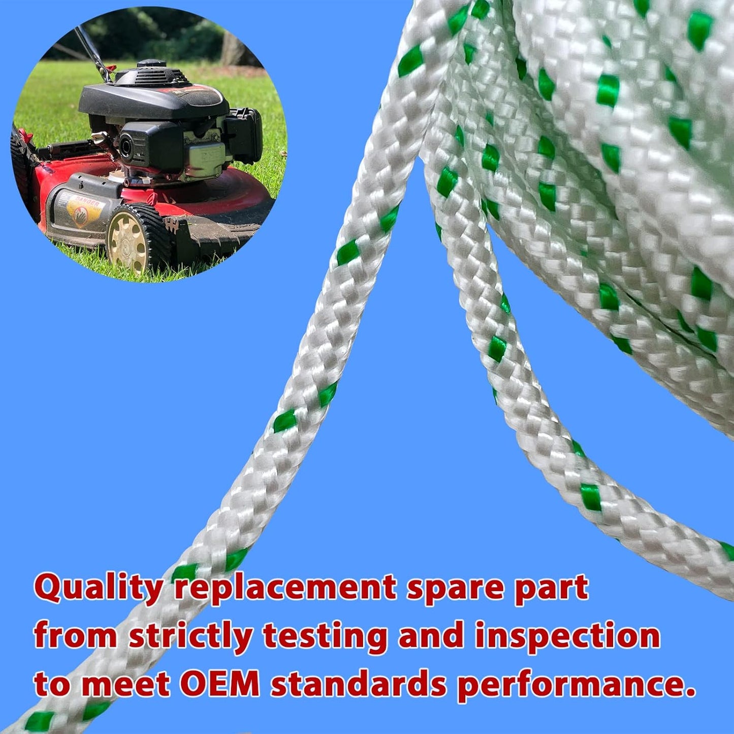 Replacement Recoil Starter Rope Pull Cord for Craftsman Husqvarna STHIL Sears Poulan Chainsaw Lawn Mower Trimmer Edger Brush Cutter Engine Parts