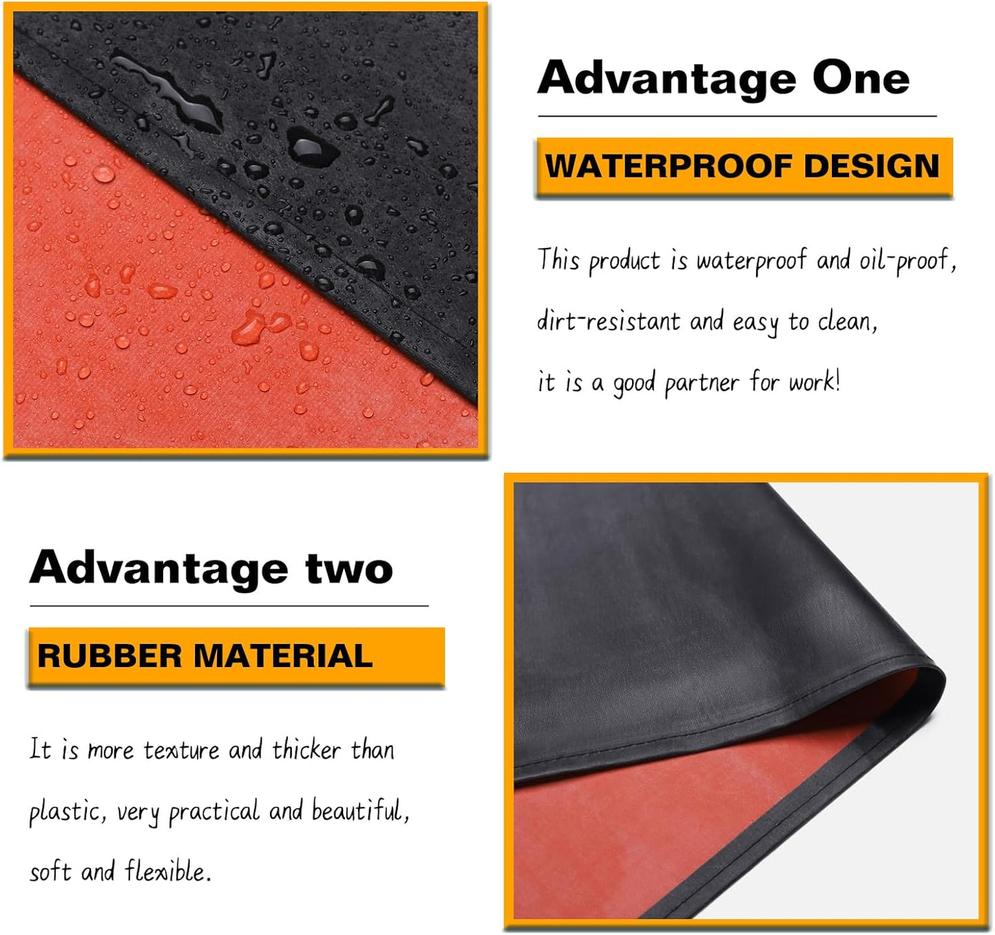 Thick Rubber Waterproof Apron, Adjustable Heavy Duty Dishwashing Apron, Work Apron for Cooking, Cleaning Fish, Gardening, Lab Work, Butcher and Dog Grooming