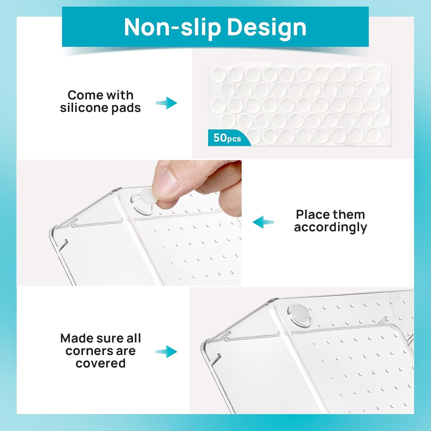 10 Pcs Makeup Drawer Organizer Bins Set, 4 Size Plastic Makeup and Vanity Organizer Trays, Clear Acrylic Vanity Storage Containers for Cosmetics, Toiletries, Jewelry, Gadgets, Office Supply