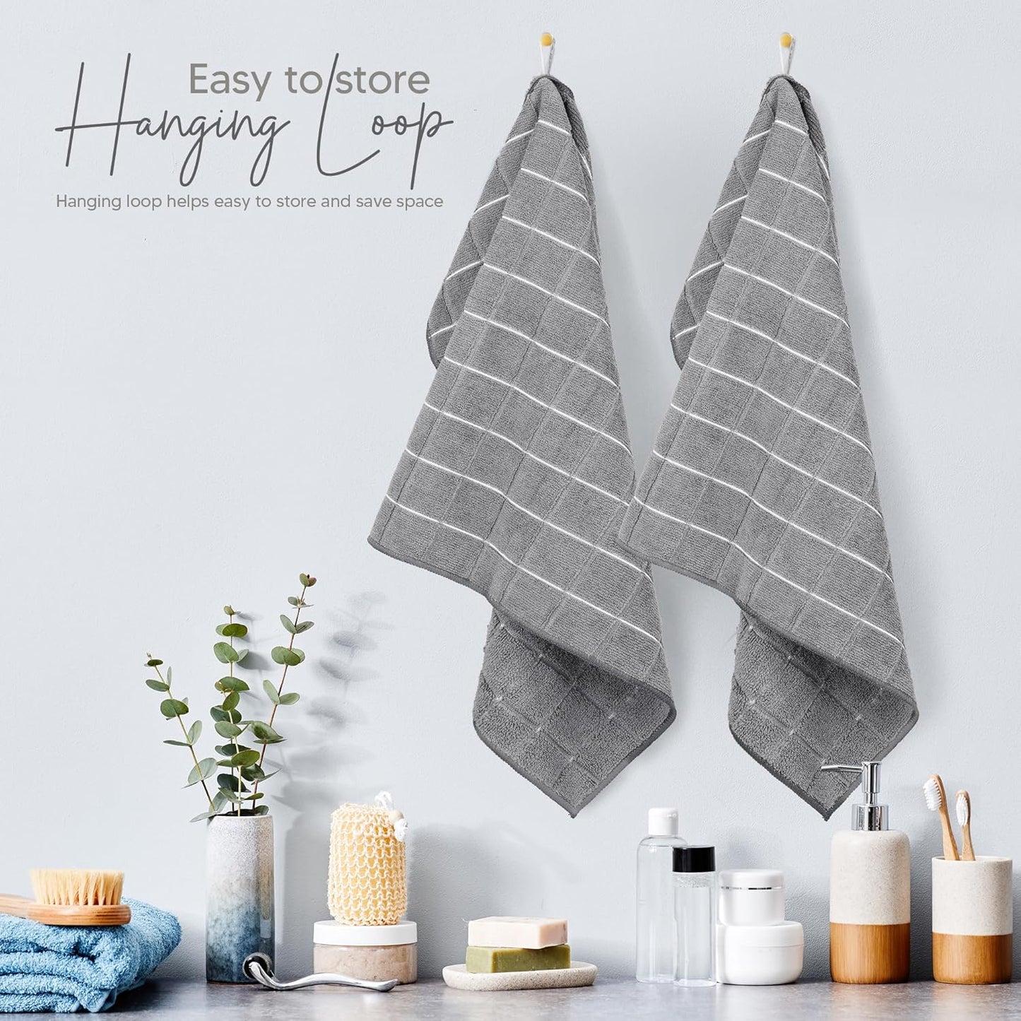- Microfiber Kitchen Towels, Super Absorbent 12 X 12 Inches, Durable, Soft, and Lint Free Dish Towels, Ideal for Cleaning Dishes, Pans, and Kitchen Appliance (8 Pack, Grey)