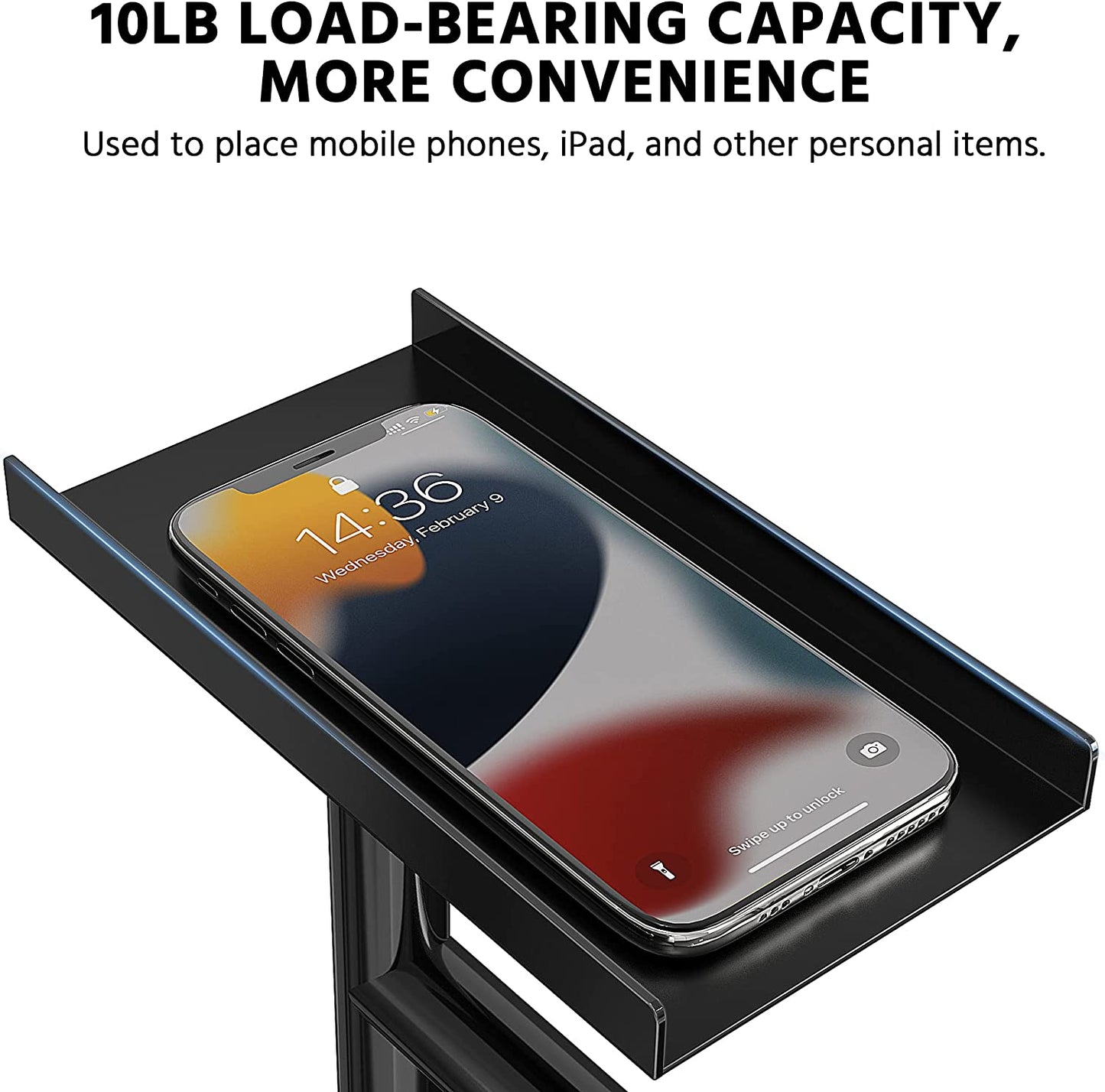 Black Toilet Paper Holder Stand with Phone Shelf, Bathroom Toliet Decor Decoration. Tissue Roll Free Standing Storage, Rv Accessories, Apartment Restroom Household Home Essentials