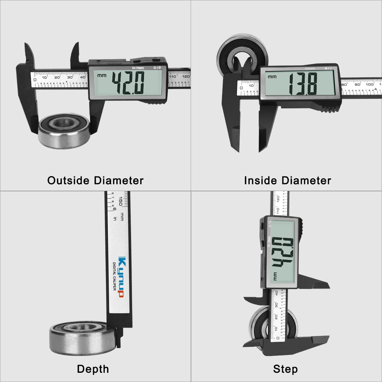 Digital Caliper with Large Screen, Caliper Measuring Tool, Micrometer Caliper Digital, Caliper Tool for Mechanics, Jewelers, Woodworkers, Inch and Millimeter Conversion (6Inch/150Mm)