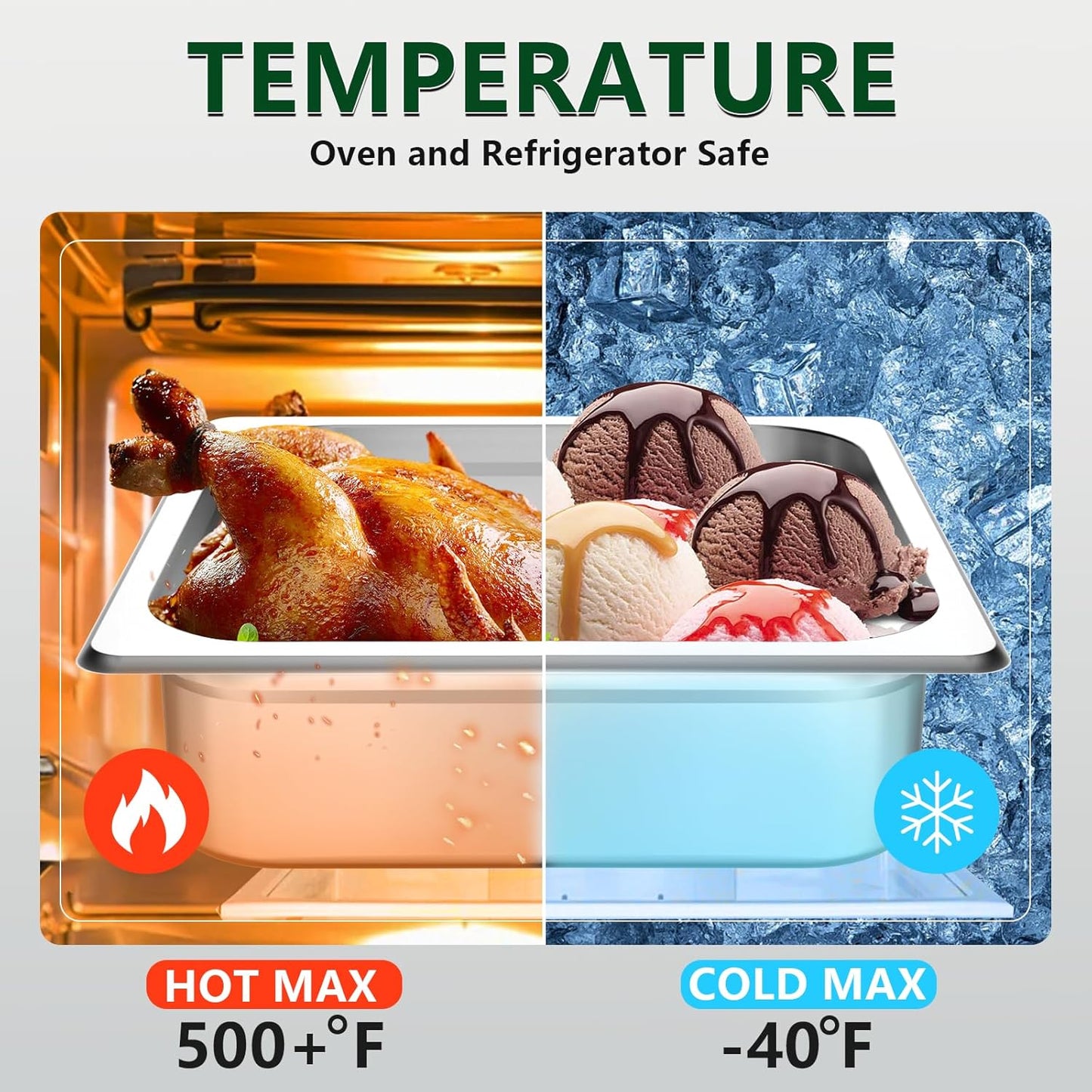 Hotel Pan 1/2 Half Size - Steam Pan with Lid 4" Deep 4 Packs Food Pan anti Jam Stainless Steel Buffet Pan Commercial Stainless Steel Pan