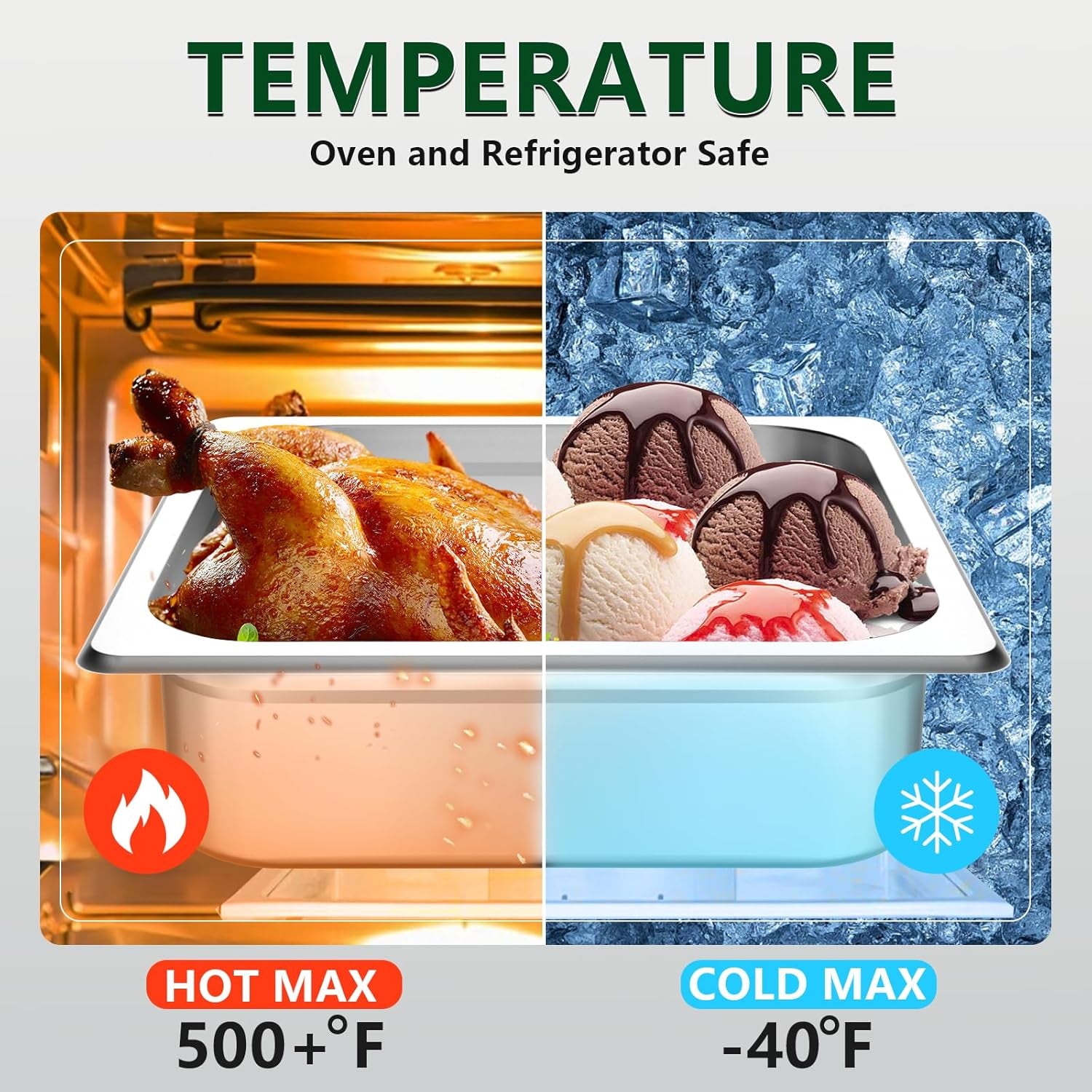 Hotel Pan 1/2 Half Size - Steam Pan with Lid 4" Deep 4 Packs Food Pan anti Jam Stainless Steel Buffet Pan Commercial Stainless Steel Pan