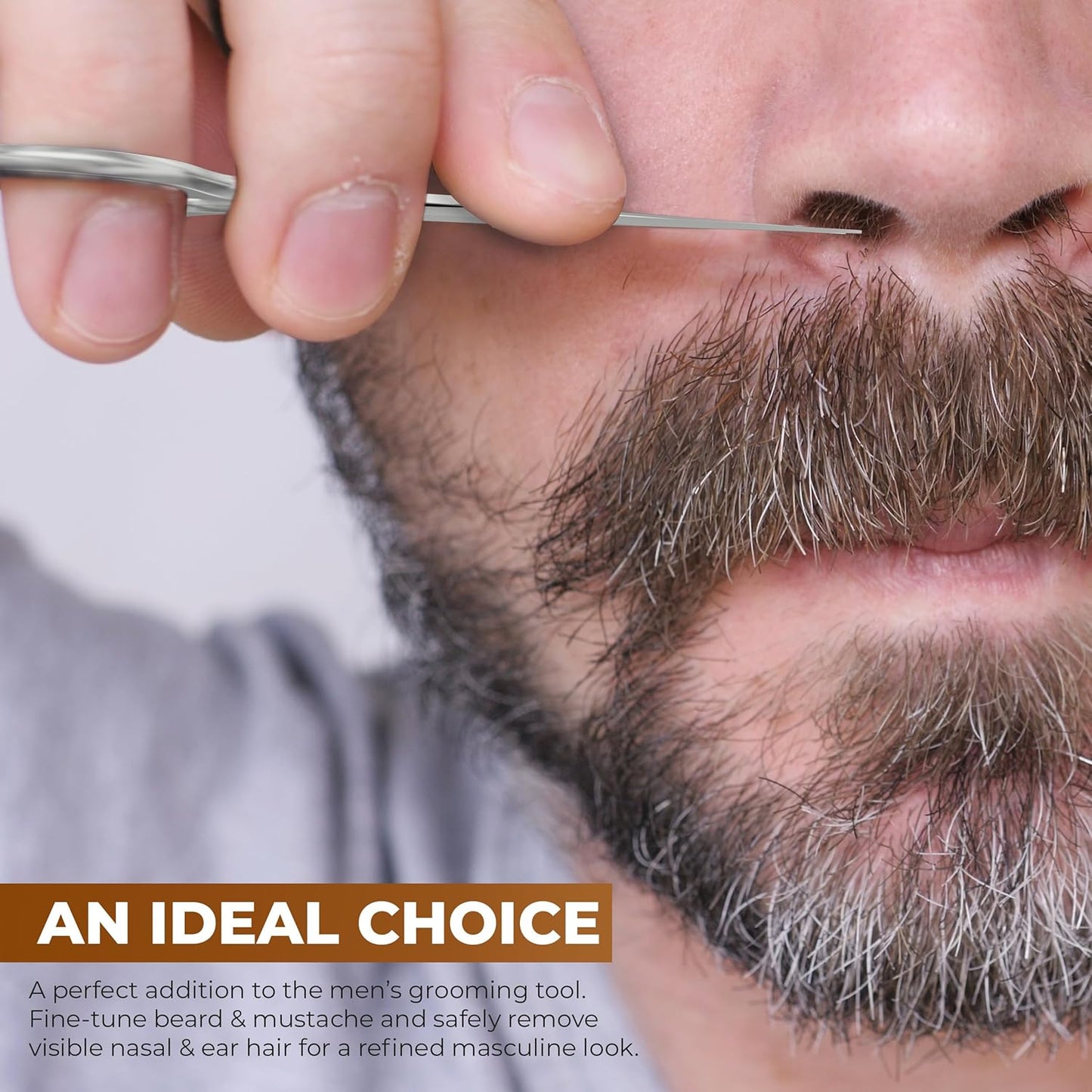 Eyebrow Scissors, Professional Stainless Steel Small Shears for Men and Women Cuticle Nail Scissors, Nose Hair Scissors for Grooming Mustache, Beard, Eyelashes, Ear Hair Trimming, Silver