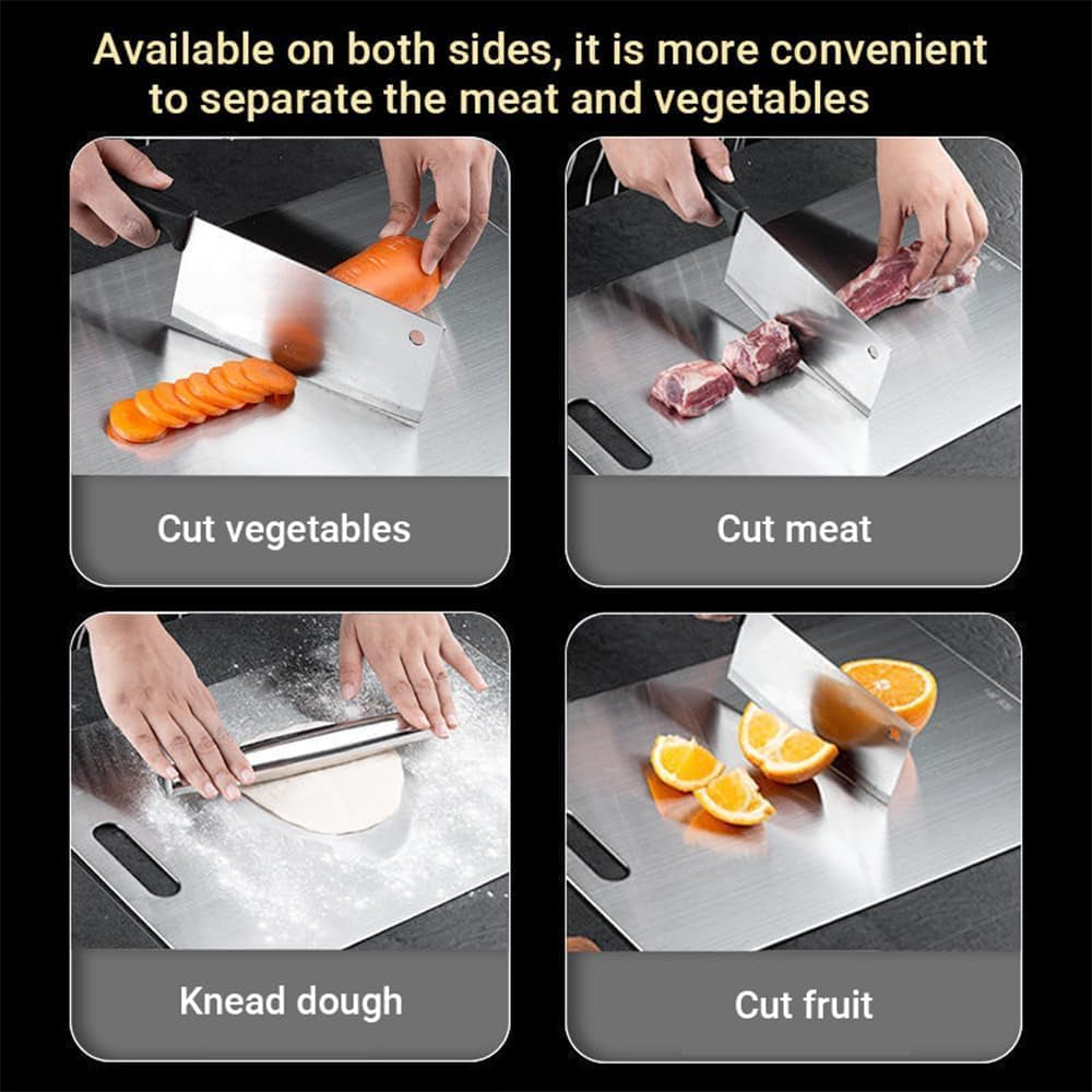 Titanium Cutting Board, Stainless Non Stick Chopping Board, Countertop Non Slip, Dishwasher Safe Ideal, Perfect for Various Cooking Tasks (1, 16 * 11 IN)