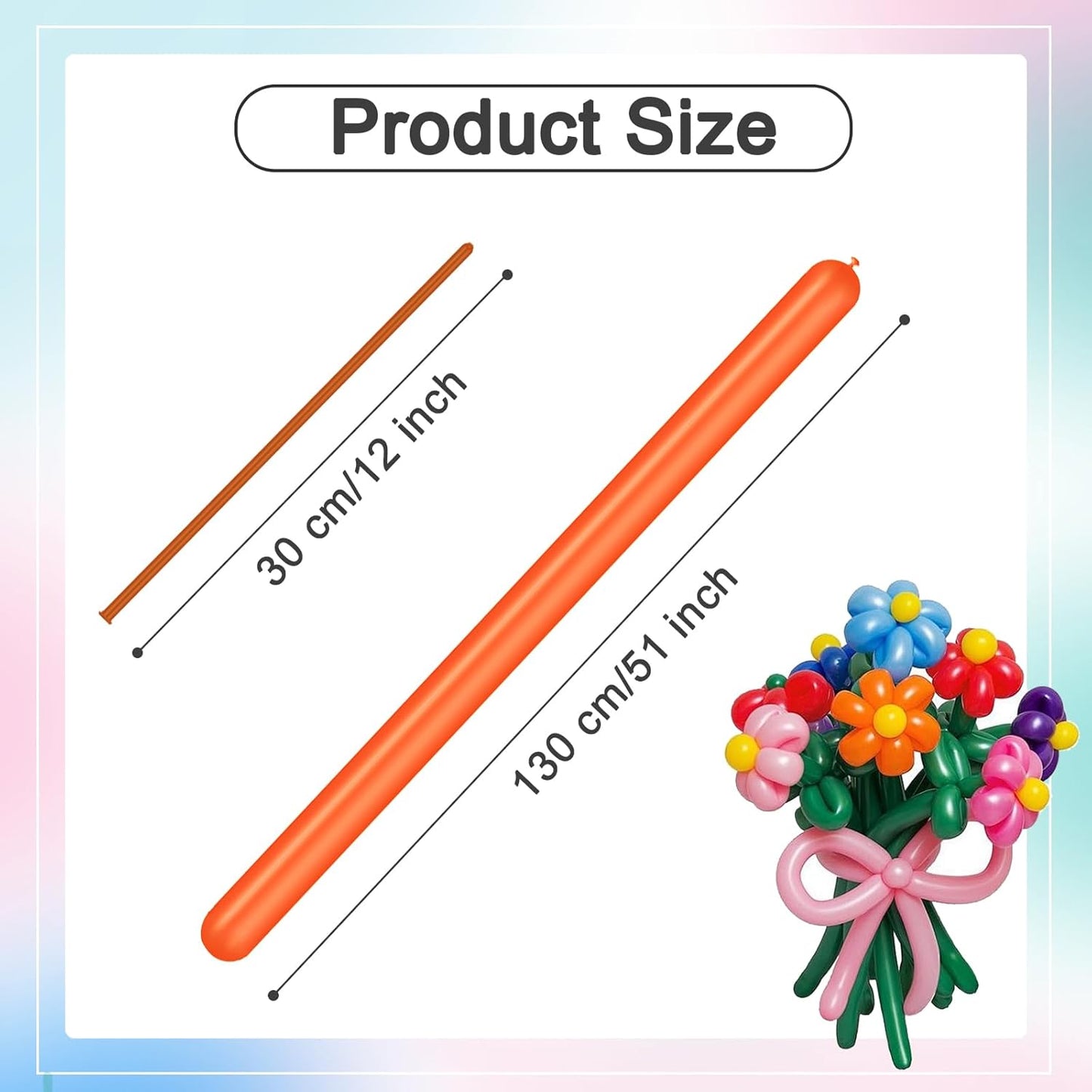 260 Balloons - Multi Long Balloons for Tying Balloon Arch, 100Pcs Twisting Balloon for Animal Modeling & Birthday Party Decorations