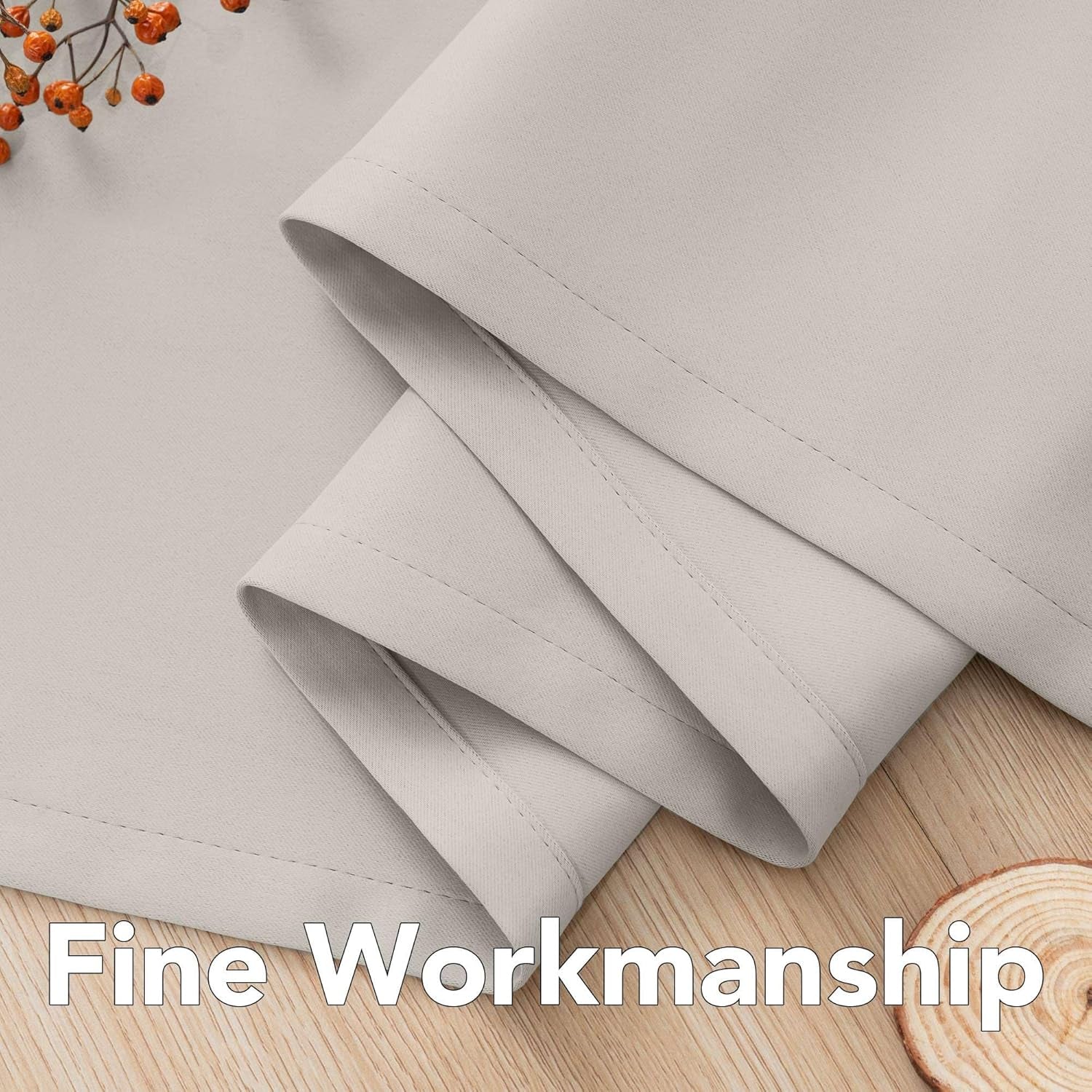 Blackout Curtains for Bedroom Thermal Insulated Room Darkening Living Room Curtains 63 Inch Long Grommet Privacy Protection Window Curtain Panels/Drapes for Nursery,2 Panels,Ivory/Cream