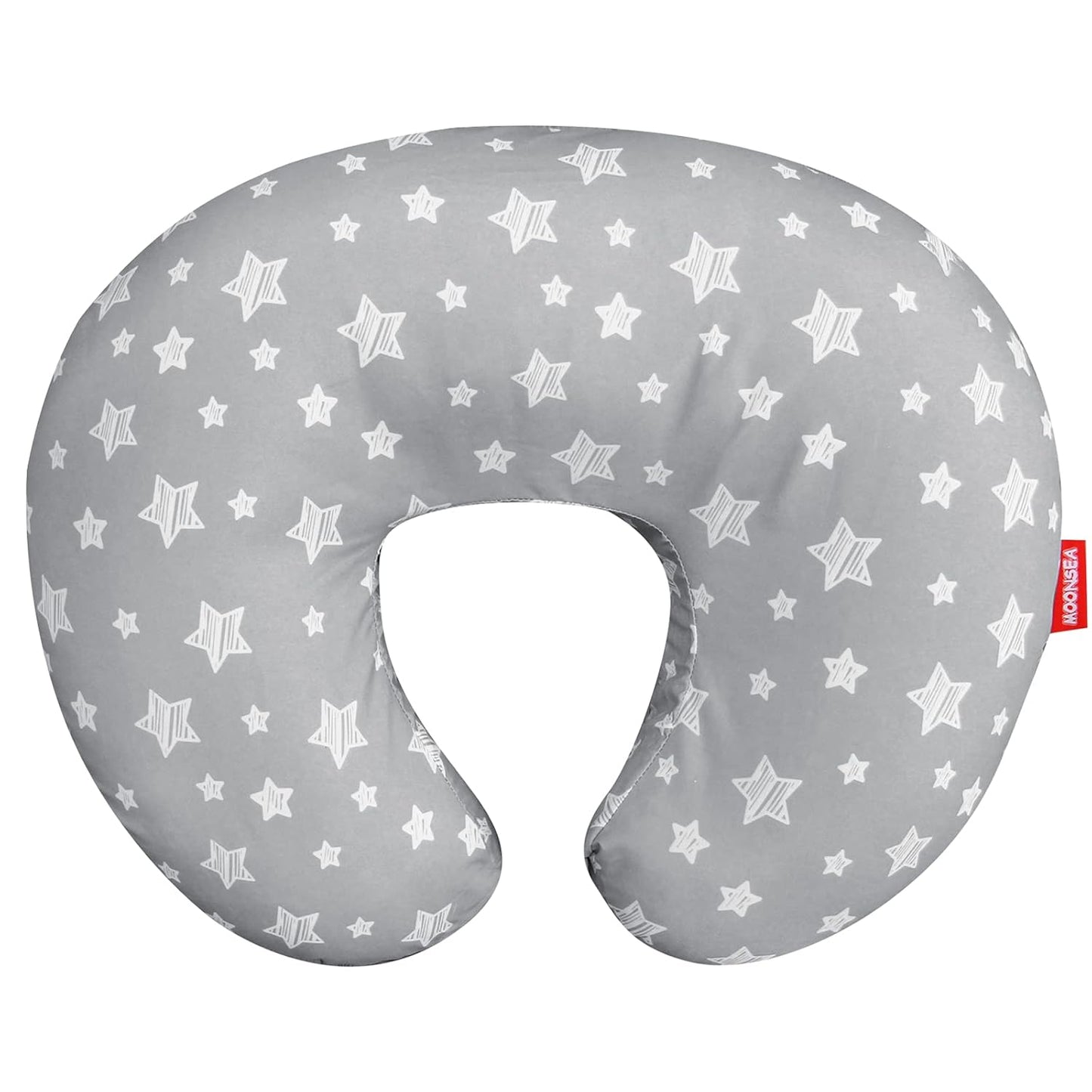 Nursing Pillow Cover for Baby Snug Fits Boppy Nursing Pillows, Super Soft, for Breastfeeding Moms, Grey Star