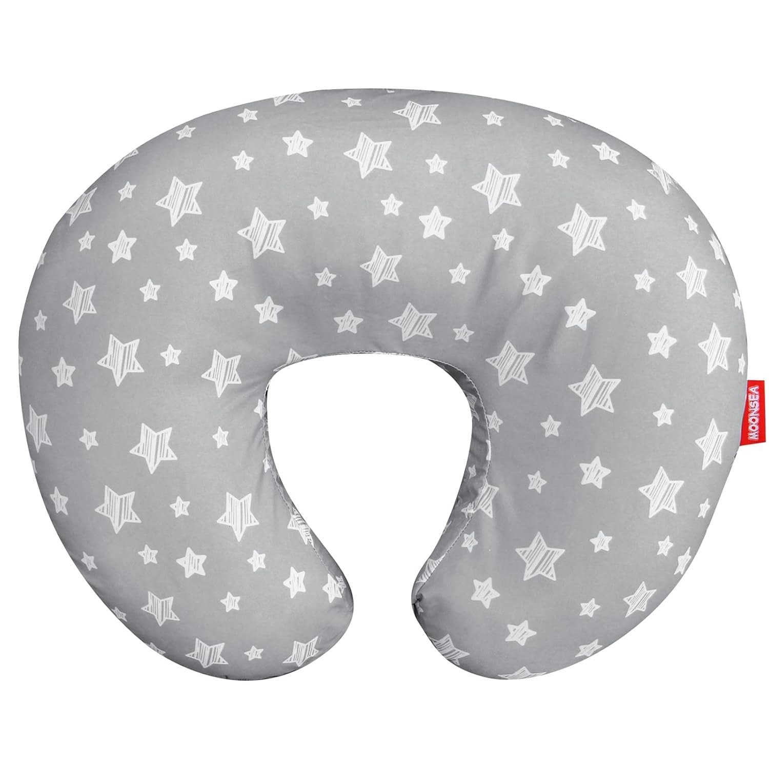Nursing Pillow Cover for Baby Snug Fits Boppy Nursing Pillows, Super Soft, for Breastfeeding Moms, Grey Star