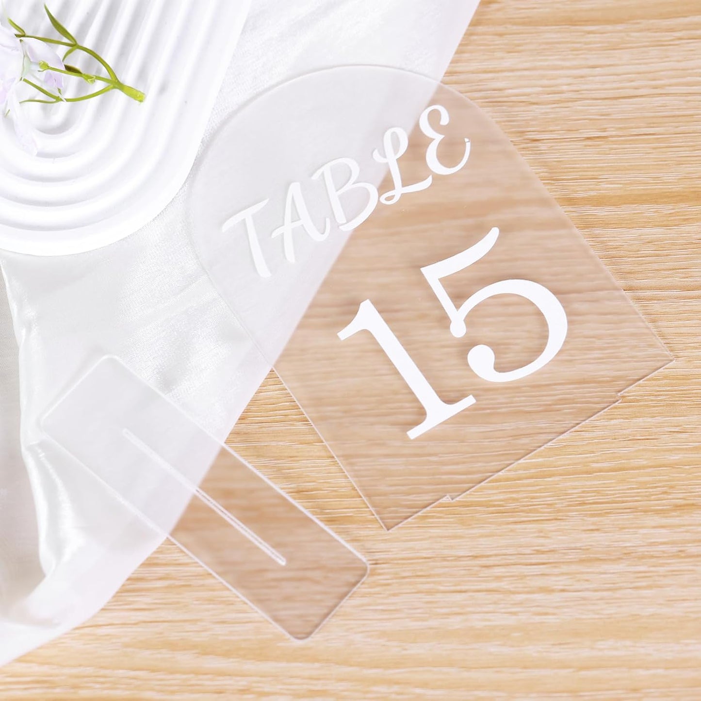 Table Numbers Wedding Seating Chart 5X7Inch Acrylic Table Number Holders Wedding Decorations for Reception Perfect for Decoration, Party, Anniversary, Event (Matte White, 1-15)