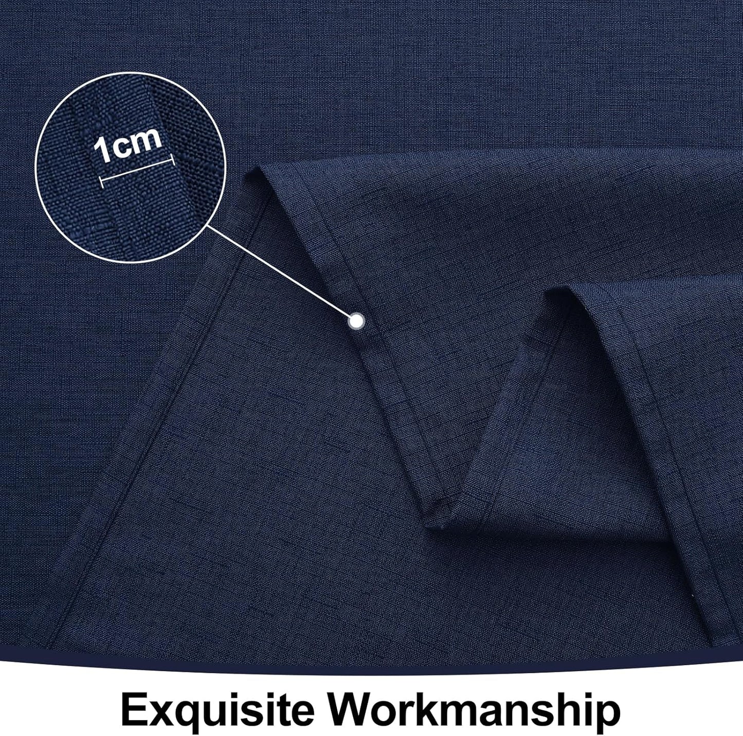Rectangle Table Cloth Linen Textured, Waterproof Spillproof Anti-Wrinkle Burlap Tablecloth, Washable Decorative Fabric Table Cover for Dining, Party, Banquet, 52 X 70 Inch, Navy