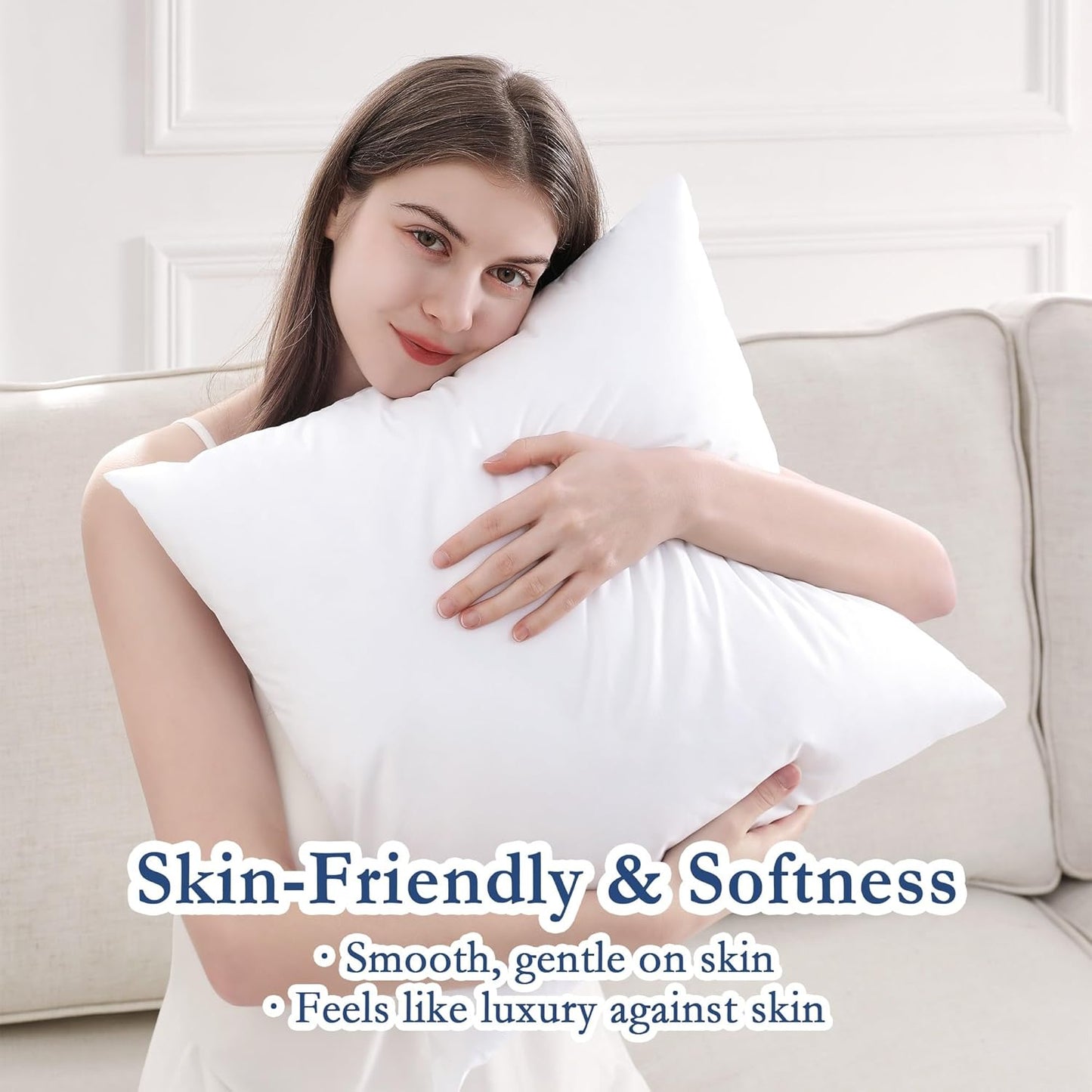 ® 20X20 Outdoor Pillow Inserts, Set of 2, Fluffy Soft Water-Resistant down Alternative Square Form Sham Stuffer for Porch Swing Sofa Couch Cushion Patio Furniture