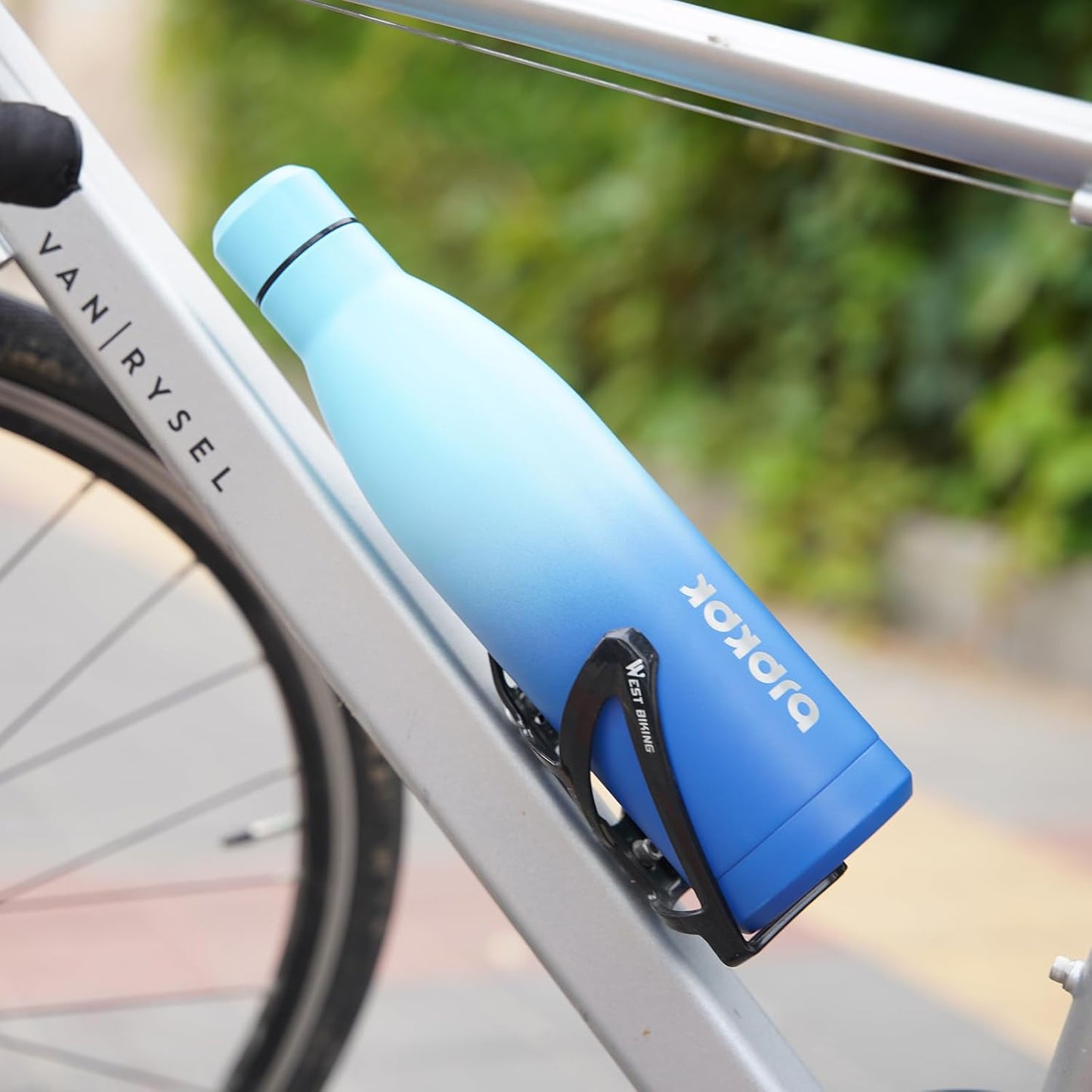 12Oz Water Bottles Stainless Steel Double Wall Vacuum Insulated Small Water Bottles for Travel,Sky