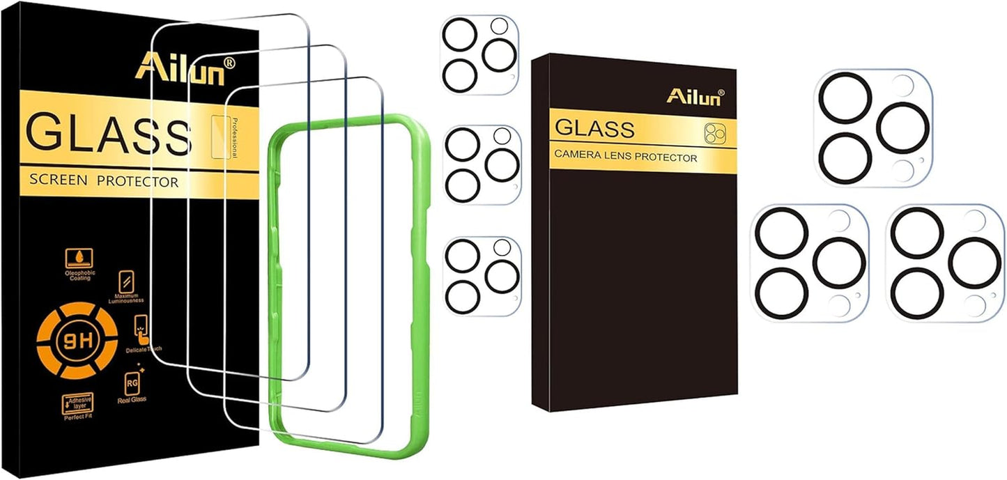 3 Pack Screen Protector for Iphone 16 Pro + 3P Lens Protector and 3 Pack Lens Protector for Iphone 16 Pro/16 Pro Max