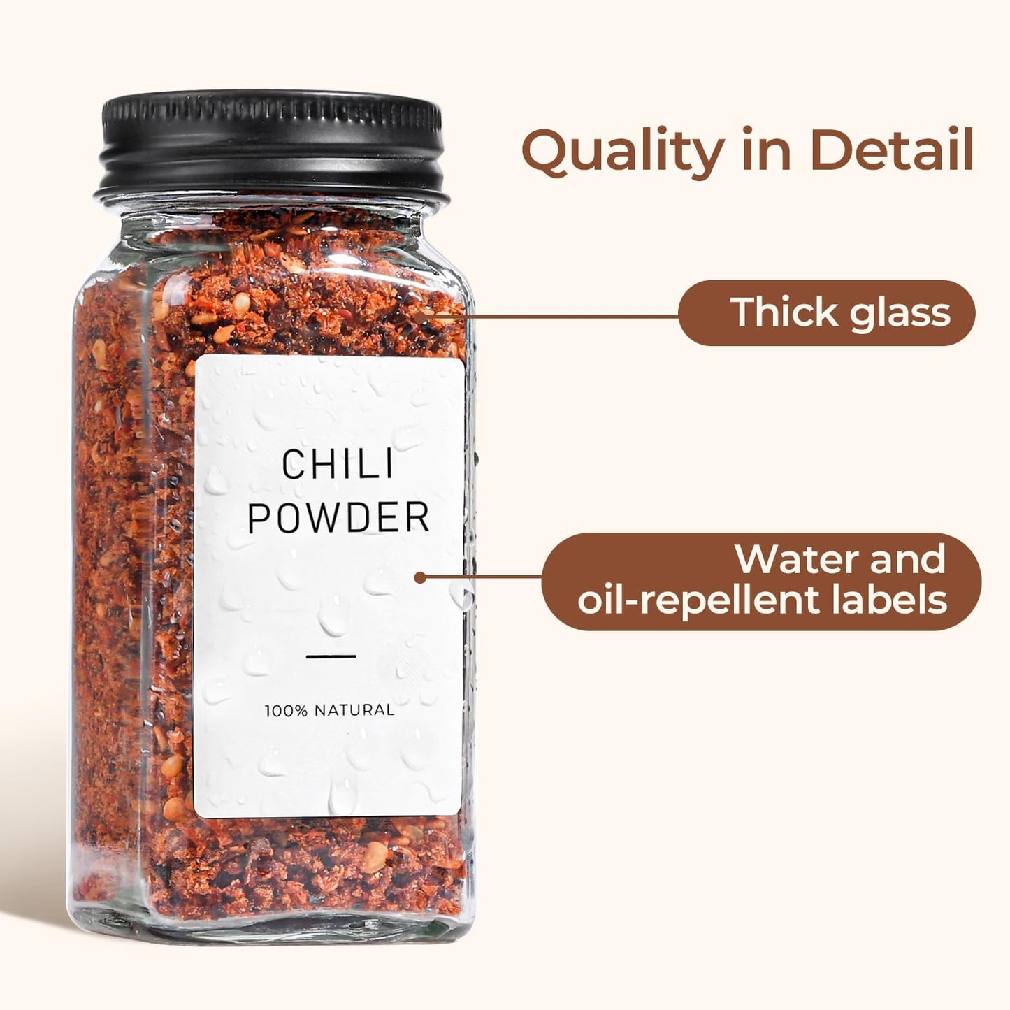 6Pcs 4Oz Glass Spice Jars with Shaker Lids, 21 Labels, Spice Jars Trial Set & Supplement Set, Empty Spice Containers and Square Spice Bottles for Kitchen and Seasoning