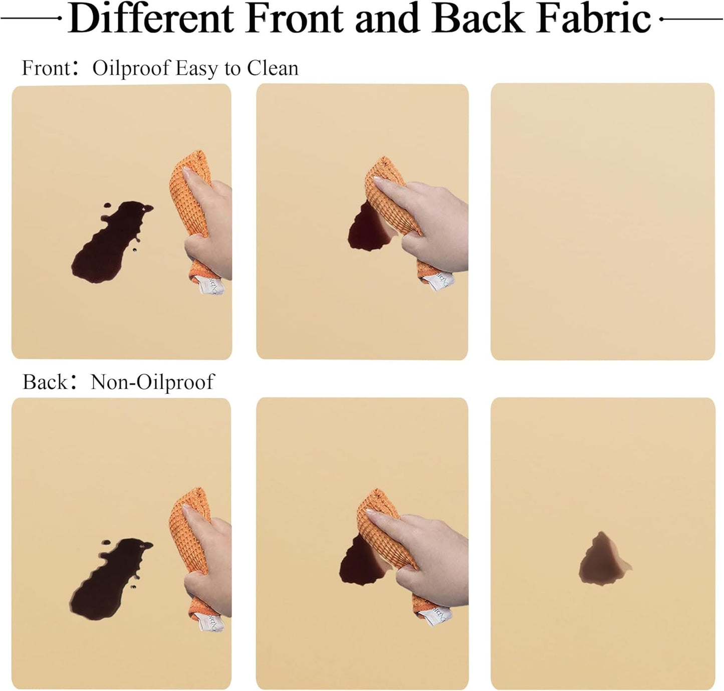 Fitted round Table Cloth, Reversible Waterproof Stain Resistant Elastic Stretch Tablecloth, Wipe Clean Table Cover for Outdoor/Indoor Use, Fits round Tables up to 40" - 44" Diameter, Champgane