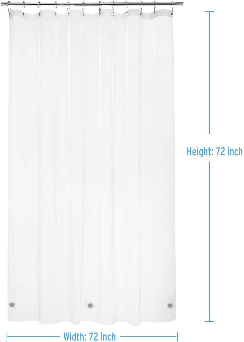 Shower Bath Sponge Shower Loofahs Balls 75G/Pcs and 72X72 Inches PEVA 3G Shower Curtain Liner