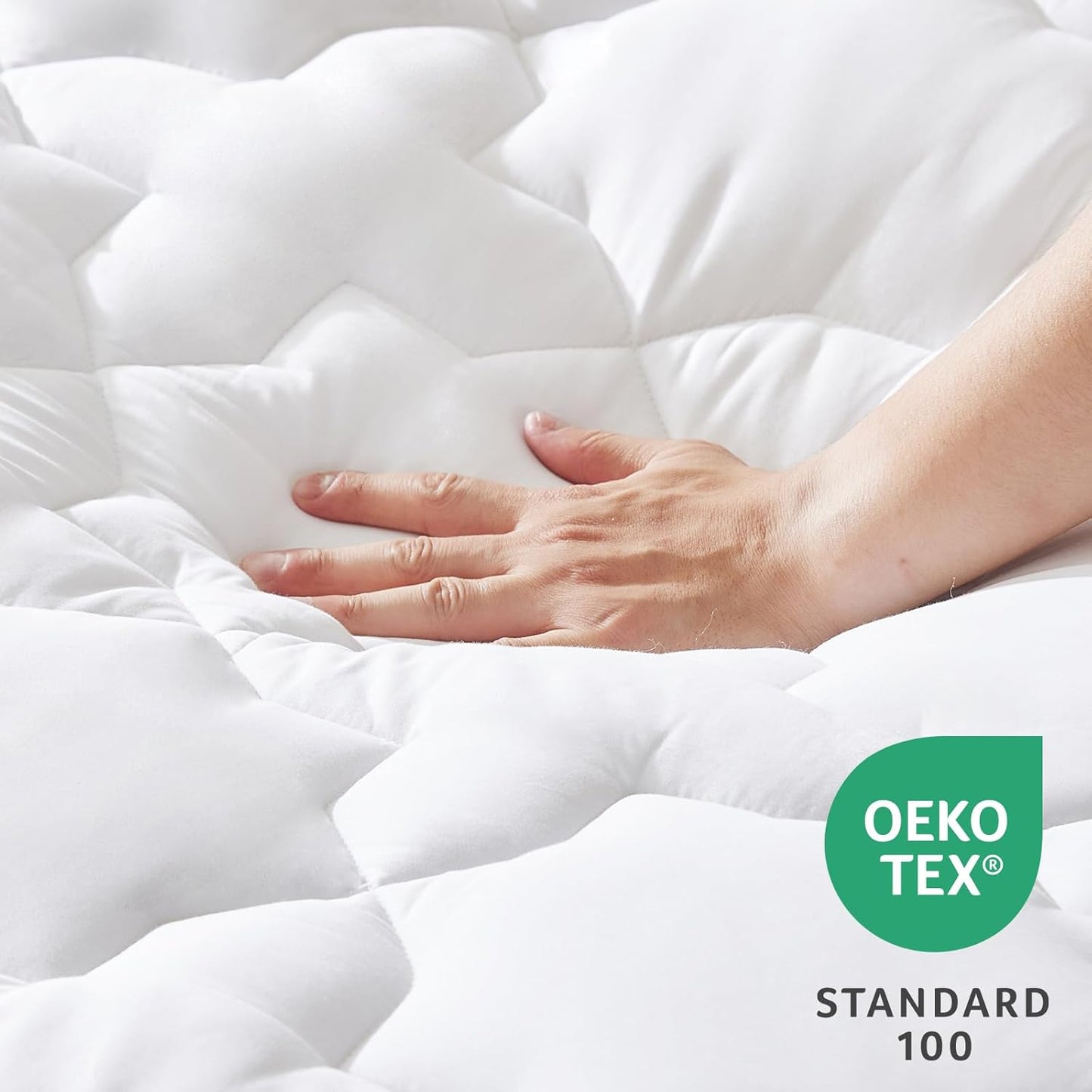 Twin XL Cotton Mattress Pad Deep Pocket Quilted Mattress Cover Extra Long for College Dorm Pillowtop Mattress Protector up to 20", Fitted Sheet Mattress Cover, 39X80 Inches, White