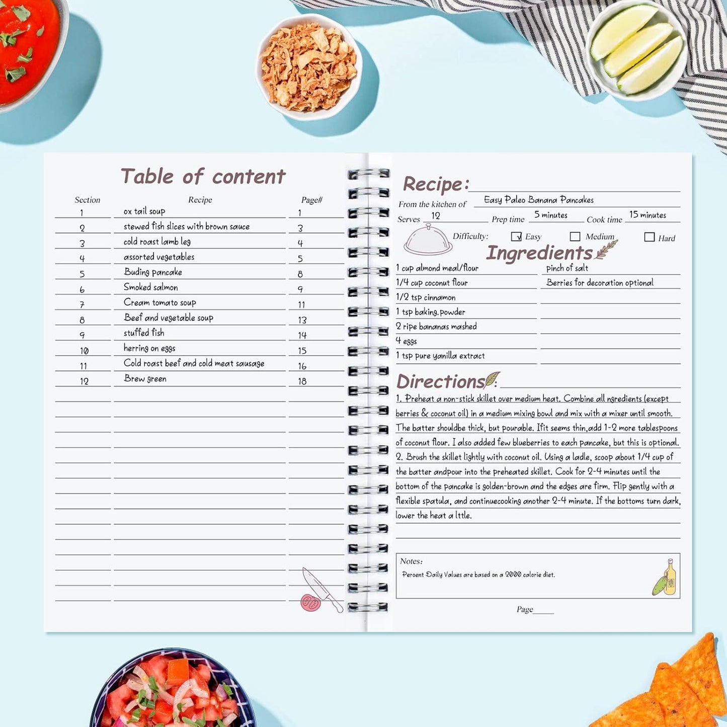 Recipe Book, 5.6"X 8.2" Recipe Book to Write in Your Own Recipes, Blank Recipe Book, Recipe Notebook, Recipe Journal Hold 170 Recipes