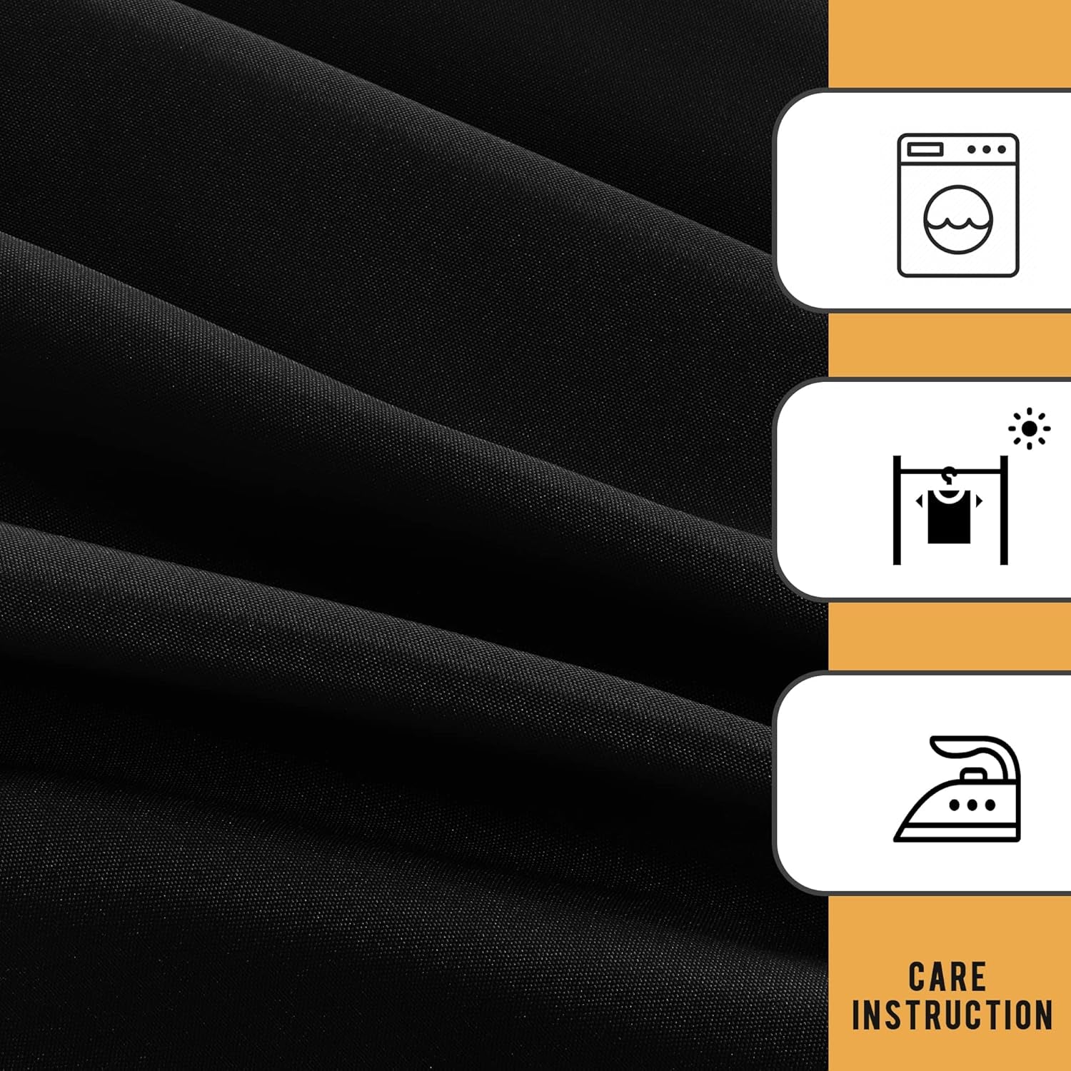 Black Tablecloth Fitted for 6Ft Rectangle Table - Water Resistant Polyester Table Cover for Indoor/Outdoor Use, 72X30 Inches