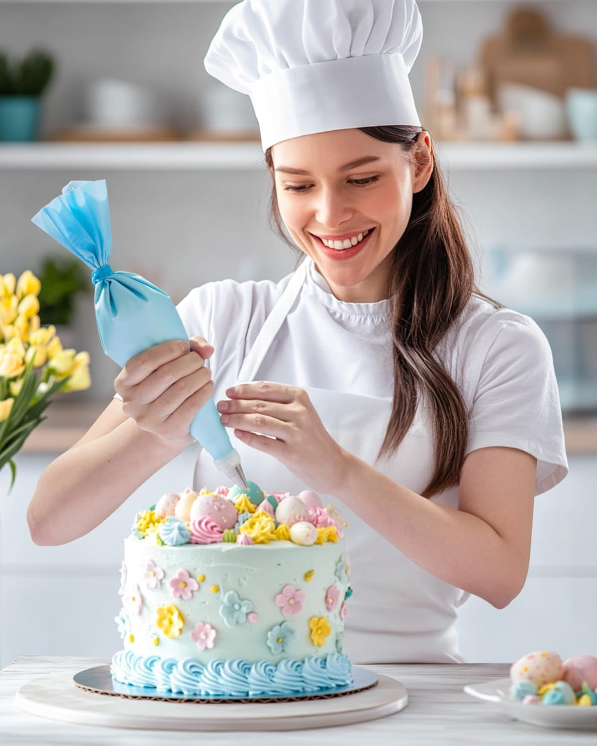 90 Pcs Piping Bags and Tips Set, Cake Decorating Supplies Kit with 55 Numbered Icing Piping Tips, 20+2 Pastry Bags for Cake Cupcake, Frosting Piping Kit with Booklet and Ebook