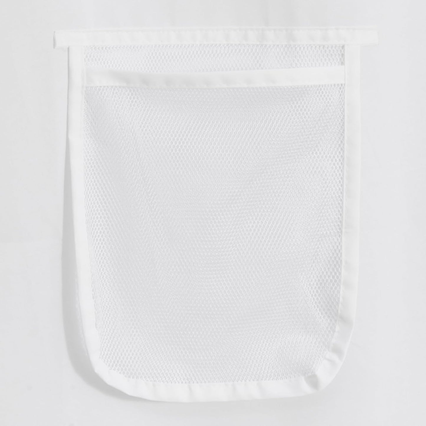 Water Repellent Fabric Shower Curtain or Liner with 9 Mesh Pockets - White, 71X72 Inches