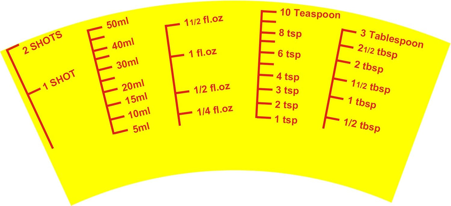 Ackers Mini Measure Heavy Glass, 32-Incremental Measurements Multi-Purpose Liquid and Dry Measuring Shot Glass, Red Single