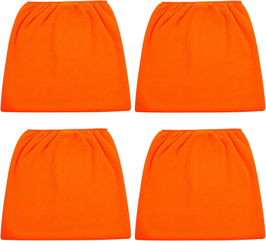 4 Packs Vac Filter Cover, Reusable Pre Filter Bag for Shop Vac VF4000, VF5000, DXVC6912, 9-17816 Filters, Wet Dry Vac Filter Cover with Elastic, Fit Filter 8-9" Tall, 6-8" Diameter - Orange
