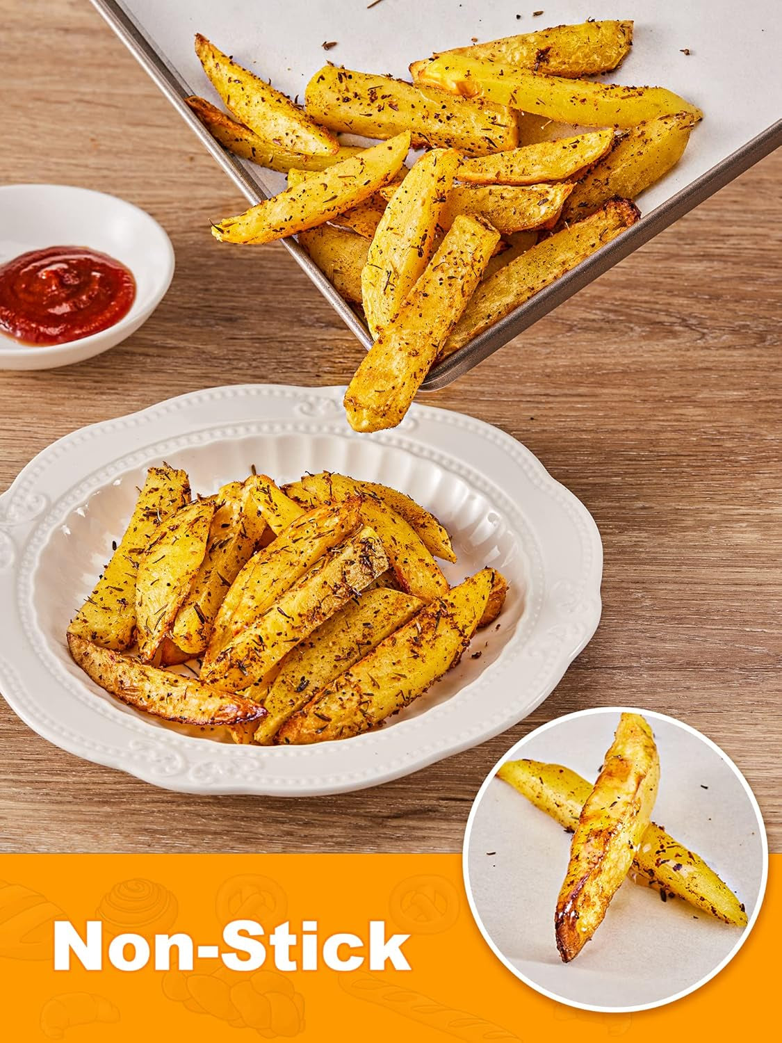 200 Pcs Parchment Paper Baking Sheets, 8X12 Inch Non-Stick Precut Baking Parchment, Suitable for Baking Grilling Air Fryer Steaming Bread Cup Cake Cookie and More (White)