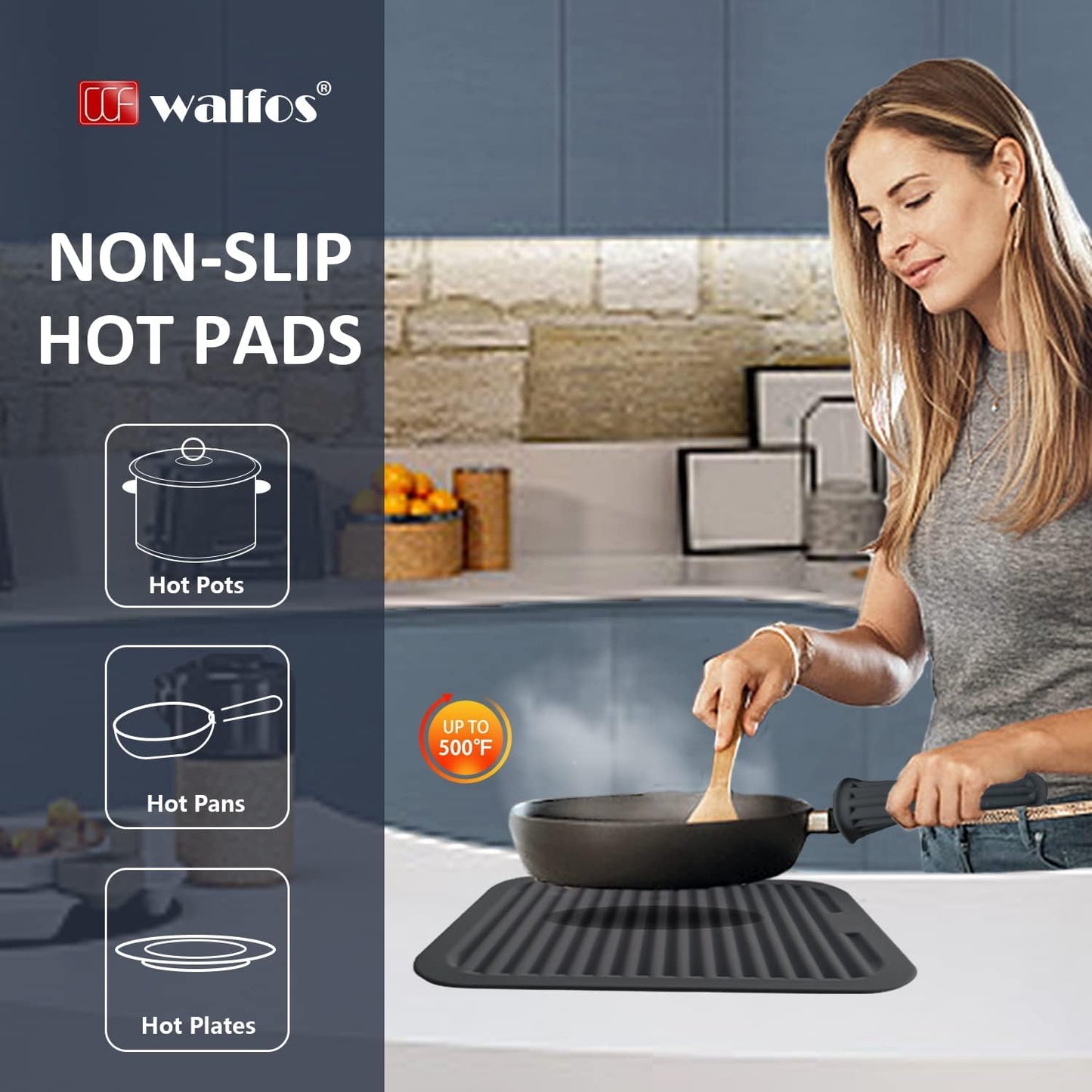 Silicone Trivets for Hot Pots and Pans - Heat Resistant Hot Pads for Kitchen Counter- Multi-Purpose & Versatile Trivet Mat - Long-Lasting & Flexible Silicone Hot Pad