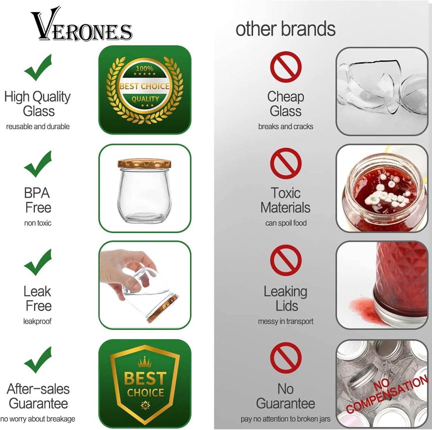 40-Pack 6 oz Mason Jars with Lids - Perfect for Canning, Jams, Honey, Wedding Favors, Shower Gifts, and DIY Spice Storage