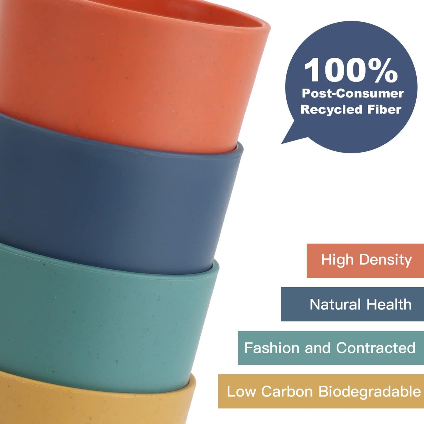 Wheat Straw Reusable Drinking Cups Set of 8 - Unbreakable, Dishwasher Safe, 20 OZ Water Glasses in 4 Colors