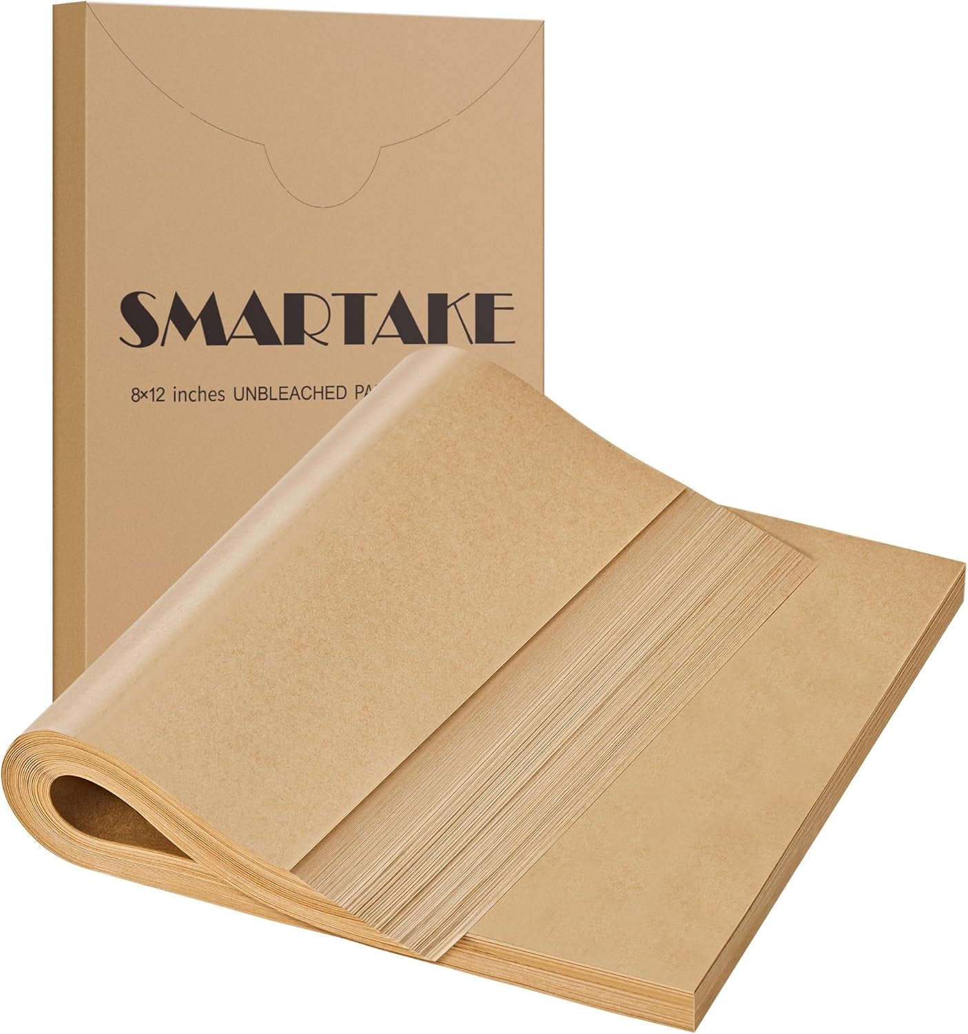 200 Pcs Parchment Paper Baking Sheets, 8X12 Inches Non-Stick Precut Baking Parchment, for Baking Grilling Steaming Bread Cup Cake Cookie and More (Unbleached)