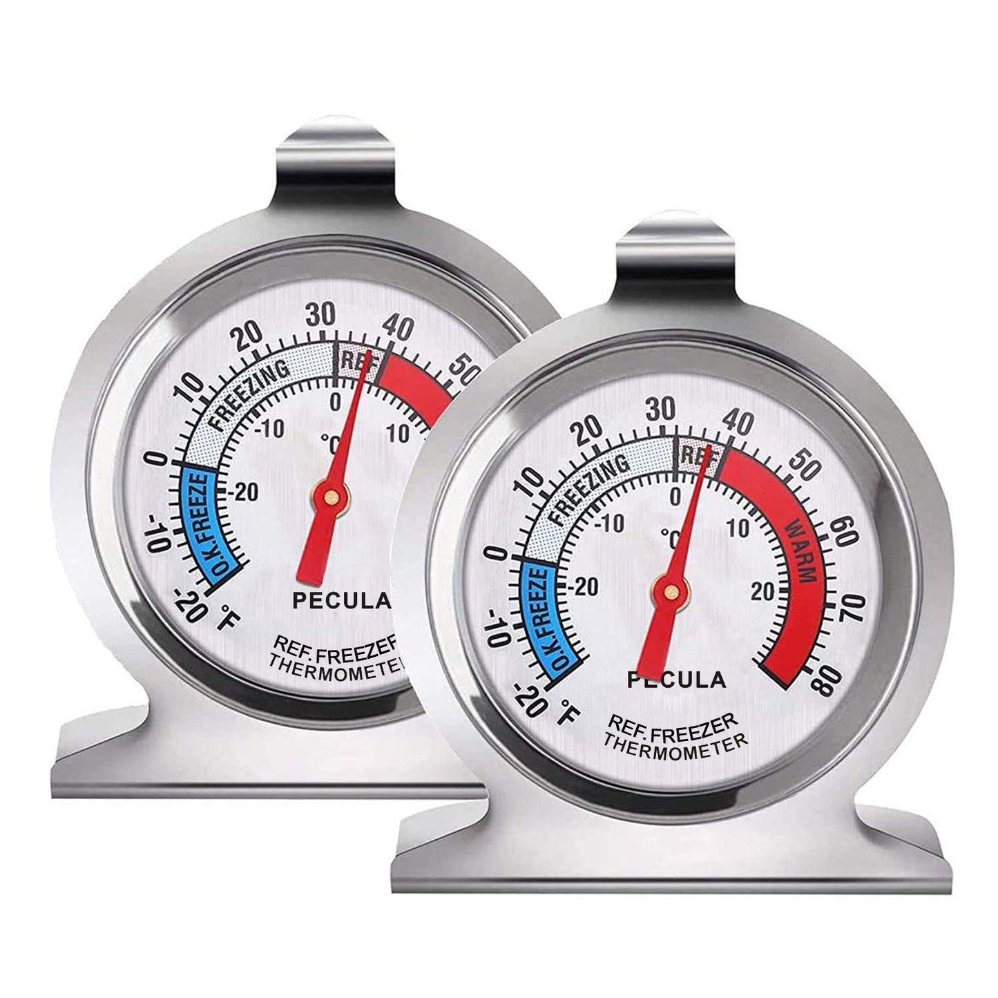 2 Pack Refrigerator Thermometer -30~30°C/-20~80°F and 1 Pack Oven Thermometer 50-300°C/100-600°F