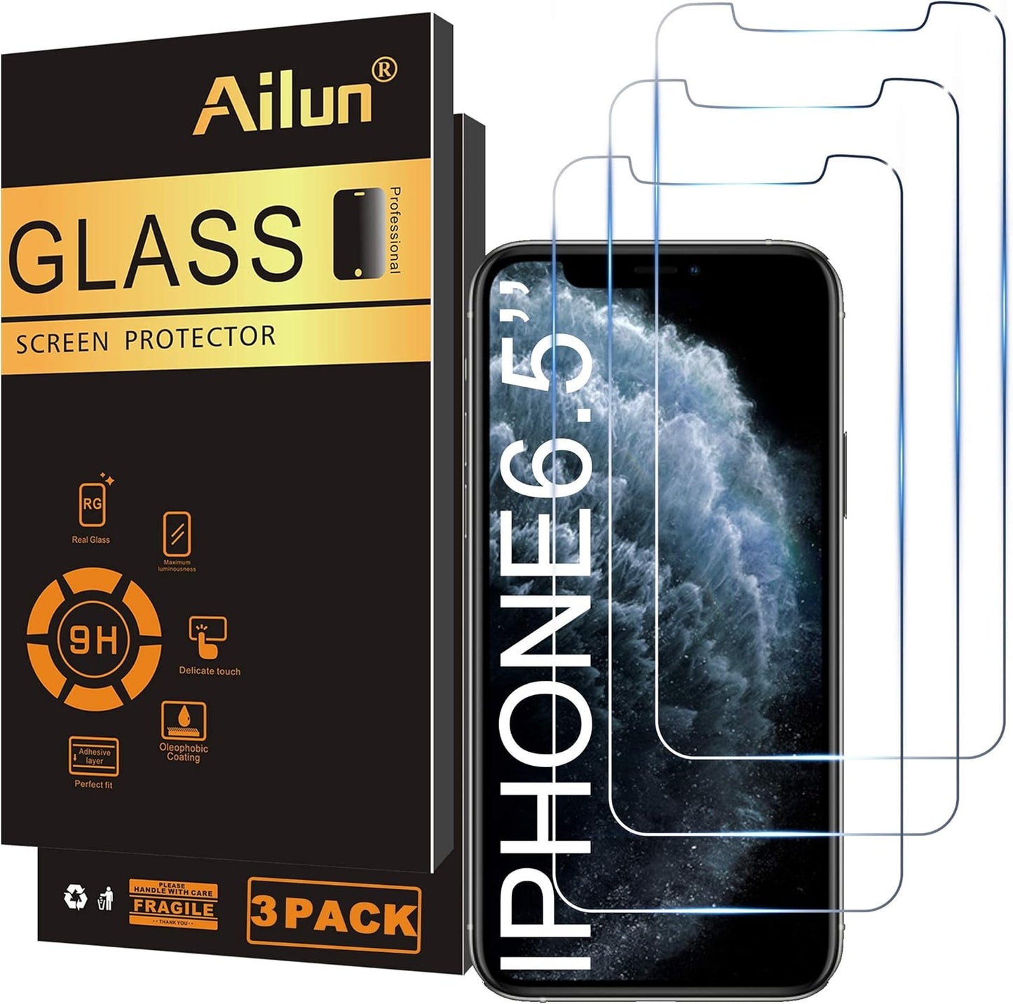 Screen Protector Compatible for Iphone 11 Pro Max/Iphone Xs Max 3 Pack 6.5 Inch and Privacy Screen Protector Compatible with Iphone 11 Pro Max/Iphone Xs Max 6.5 Inch 2 Pack