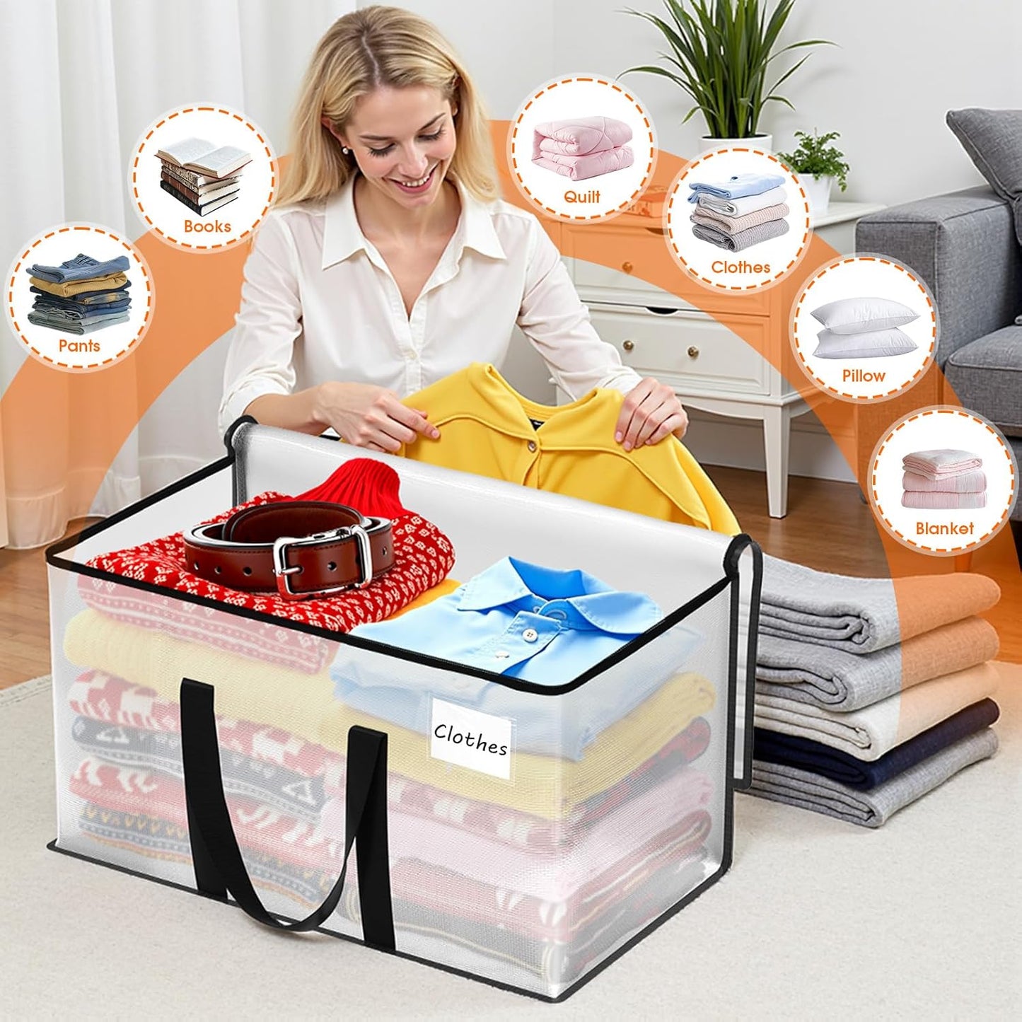 Moving Bags Extra Heavy Duty Oversized Storage Bags with Reinforced Handle and Double Zippers,Moving Supplies Totes for Storage Packing Dorm Room Essentials Alternative to Moving Boxes