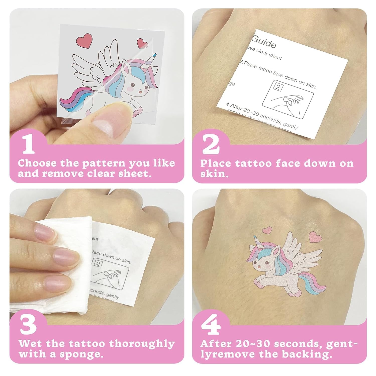 104 PCS Unicorns Temporary Tattoos for Kids Girls Birthday Party Decorations, Unicorns Fake Temp Tattoos Party Favors Party Supplies