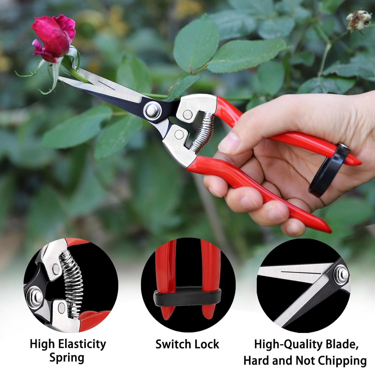 3Pack Pruning Shears, Garden Shears, Pruning Shears for Gardening, Gardening Shears Scissors Clippers, Garden Tools Set with Gloves, Stainless Steel, Soft Grip Handle