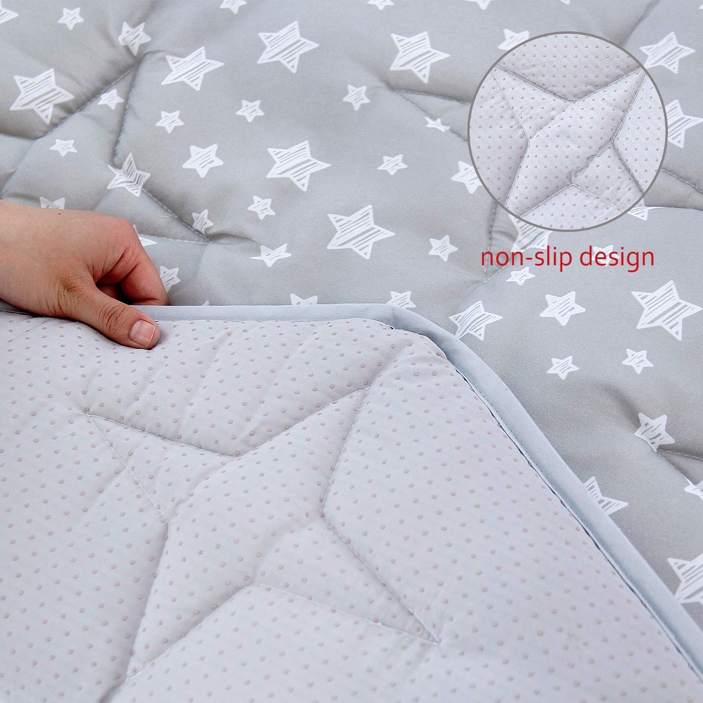 Hexagon Playpen Mat, Baby Playmat Fits Regalo Portable Play Yard 48 Inch and Hiccapop 53" Playpod Playpen, 6 Panel Playpen Mattress Non Slip Pad Mat