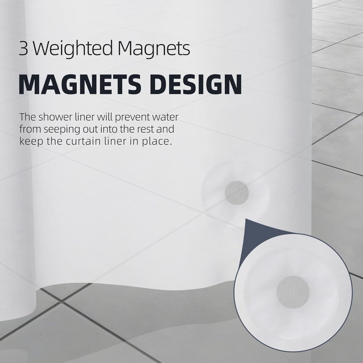 12 Pcs Shower Curtain Hooks and 72 X 72 Frosted Shower Curtain Liner