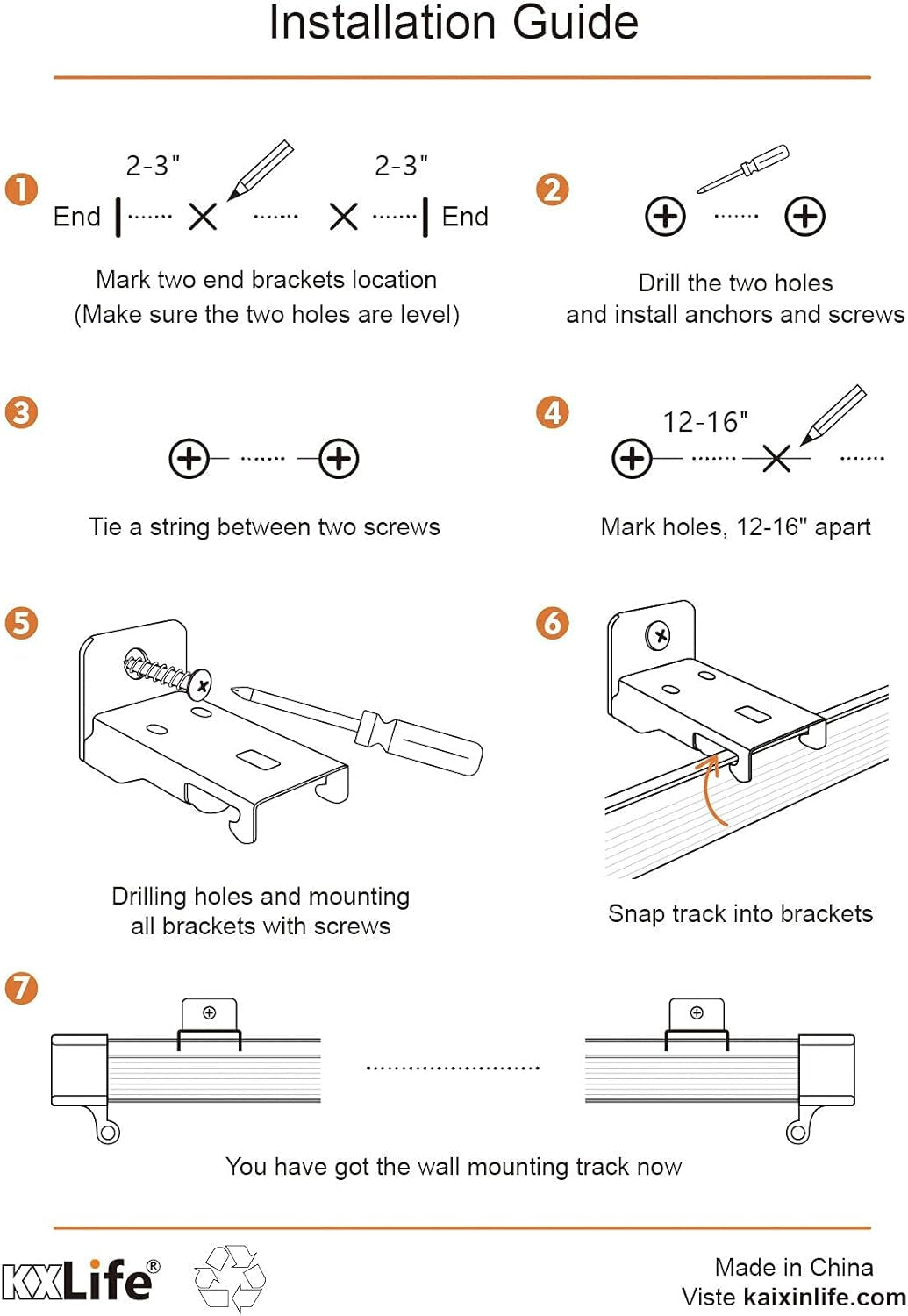Wall Mount Brackets for Flexible Curtain Track, Bendable Curtain Track Wall Mounting Hardware (20 PCS)