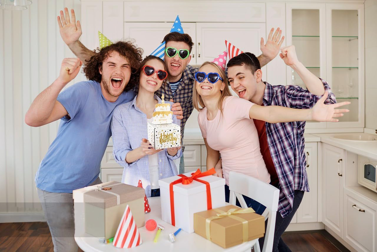 Money Box for Cash Gift- Birthday Money Pull Box - Fun Money Gift Ideas, Perfect Cash Birthday Gifts for Kids, Her, Wife, Mom, Girls, Daughter, Women, and Men - White