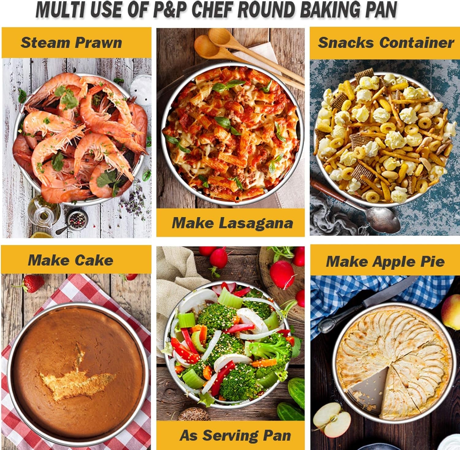Cake Pans Sets for Baking, 4" + 6" + 8" + 9.5" 4 Piece Stainless Steel round Cake Pans Tin, Oven/Pot/Dishwasher Safe, Combination of Different Sizes, Leak-Proof & Easy Clean